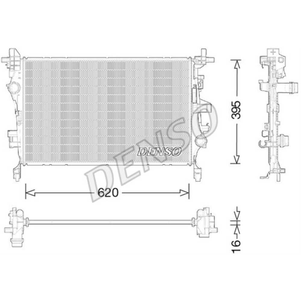 DENSO Kühler Wasserkühler Motorkühler für Fiat 500X 334_ 1.6 D Multijet