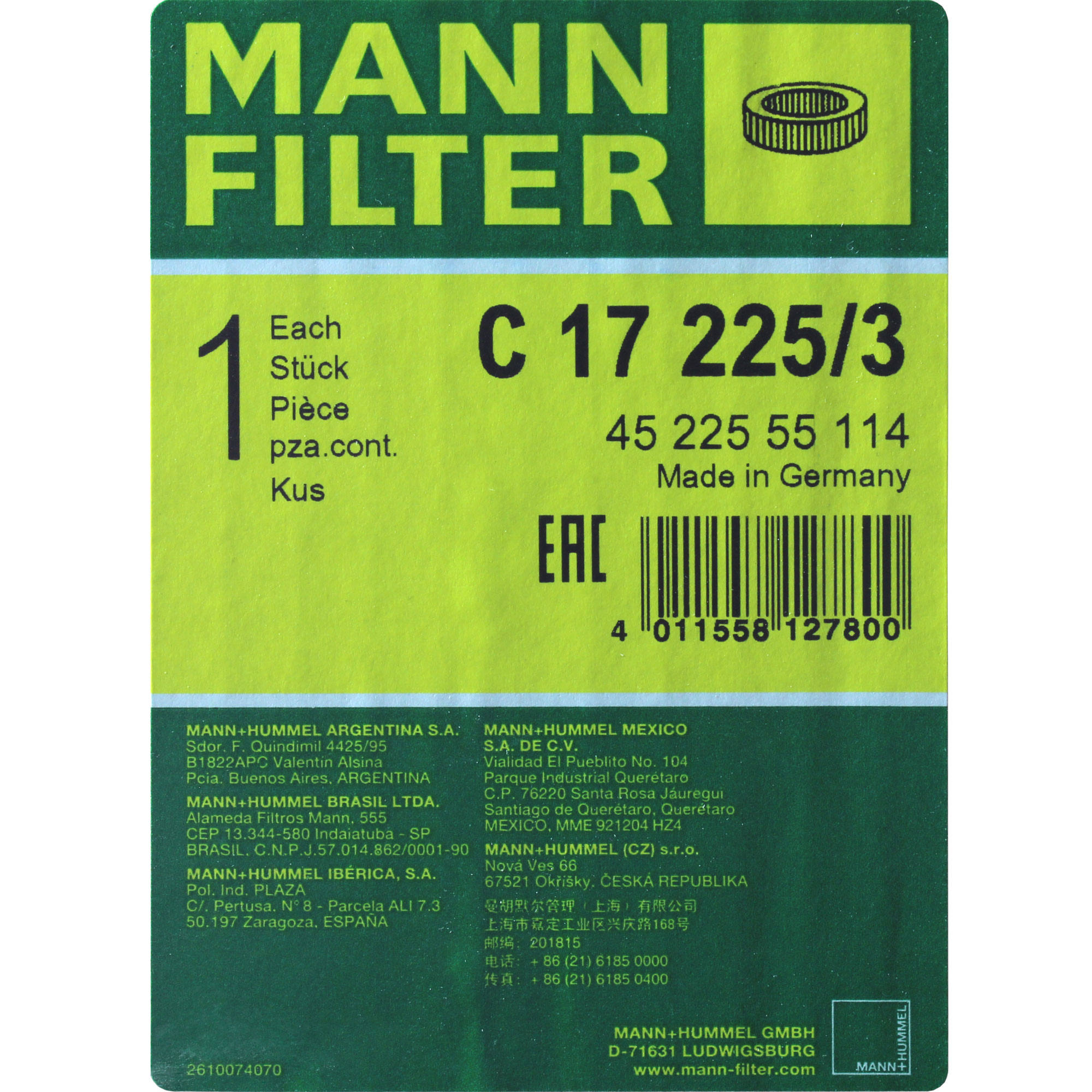 MANN-FILTER Luftfilter für VW LT 40-55 I Pritsche/Fahrgestell 293-909 2.4 TD