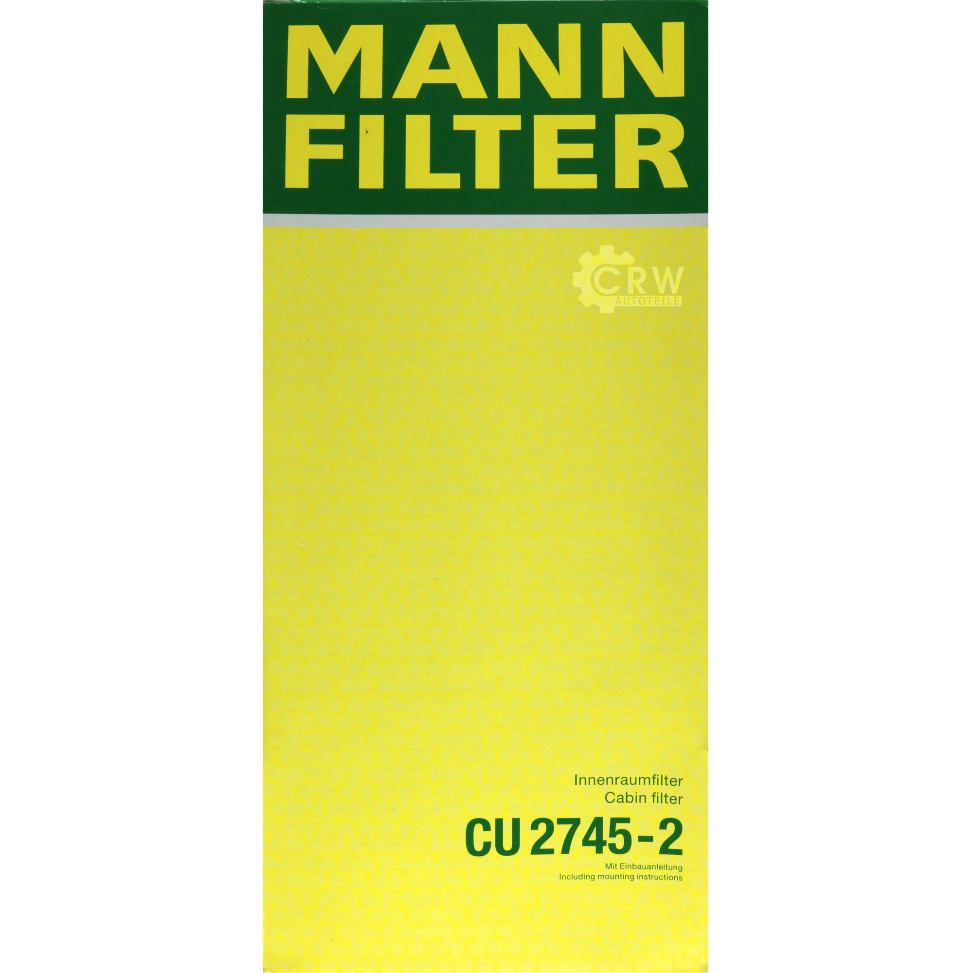 MANN-FILTER Innenraumfilter Pollenfilter CU 2745-2