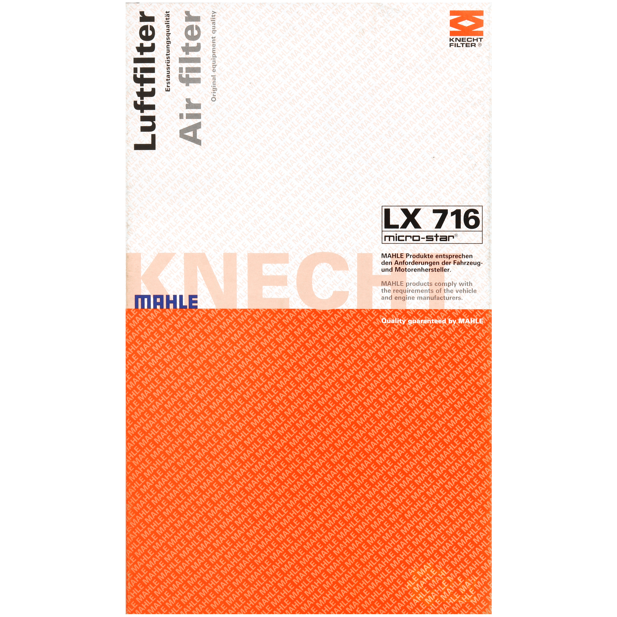 MAHLE Luftfilter passend für Renault 19 II B/C53_ 1.7 L53_