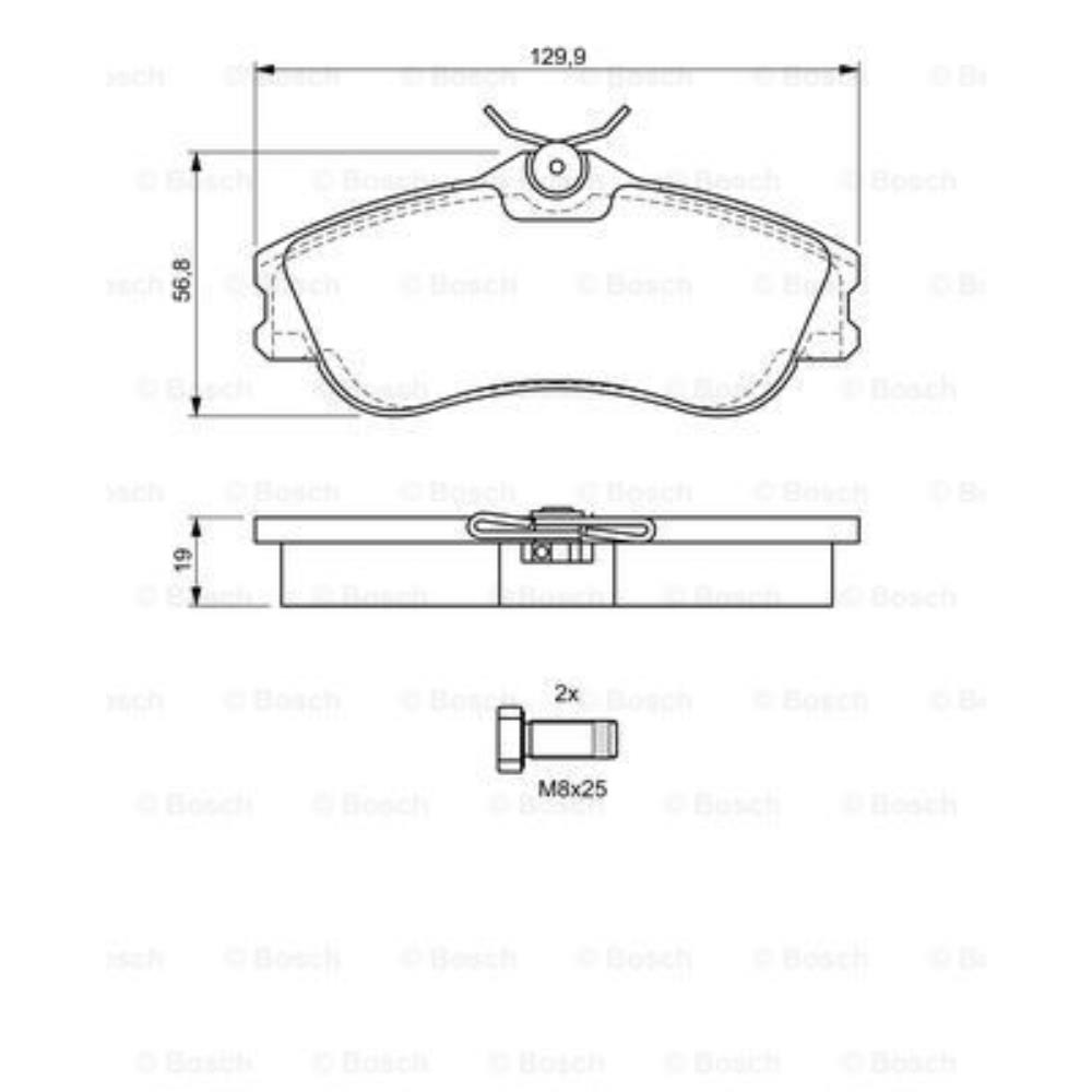 BOSCH Satz Bremsbeläge + Bremsscheiben belüftet vorne für Citroën Berlingo MF