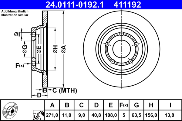 ATE 2x Bremsscheiben Ø 2710 Voll für Ford Focus IV Turnier HP HN HM