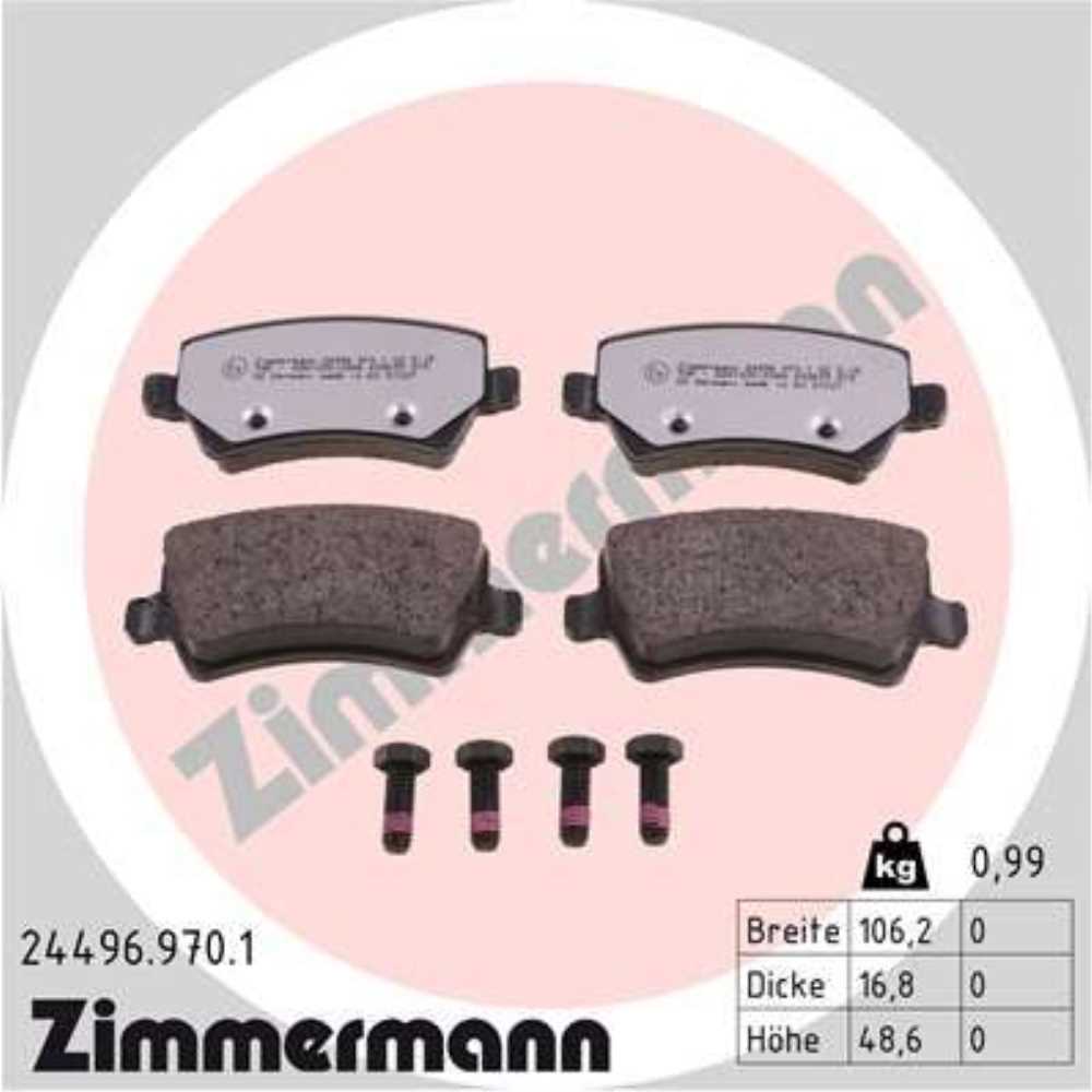ZIMMERMANN Bremsscheiben belüftet hinten + Bremsbeläge für Volvo V60 155 157
