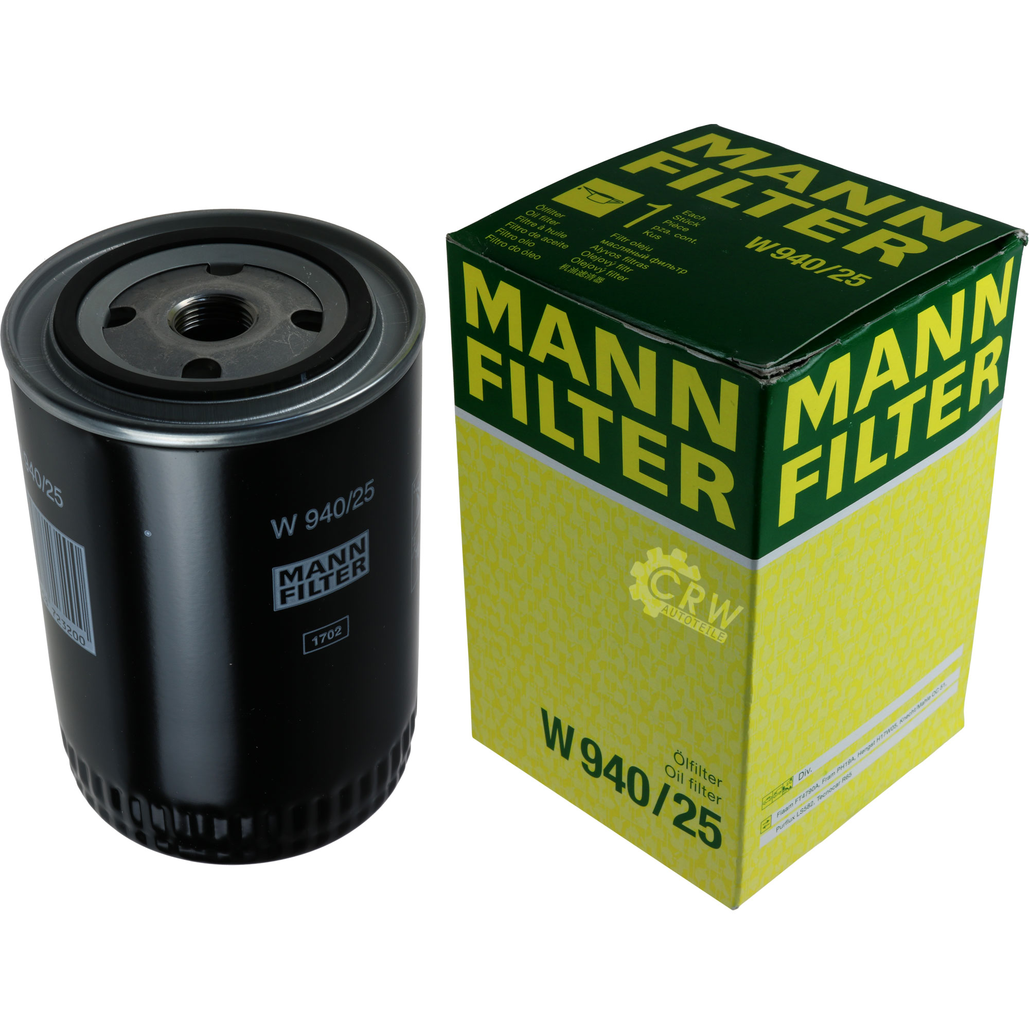 MANN-FILTER Ölfilter Oelfilter W 940/25 (10) Oil Filter