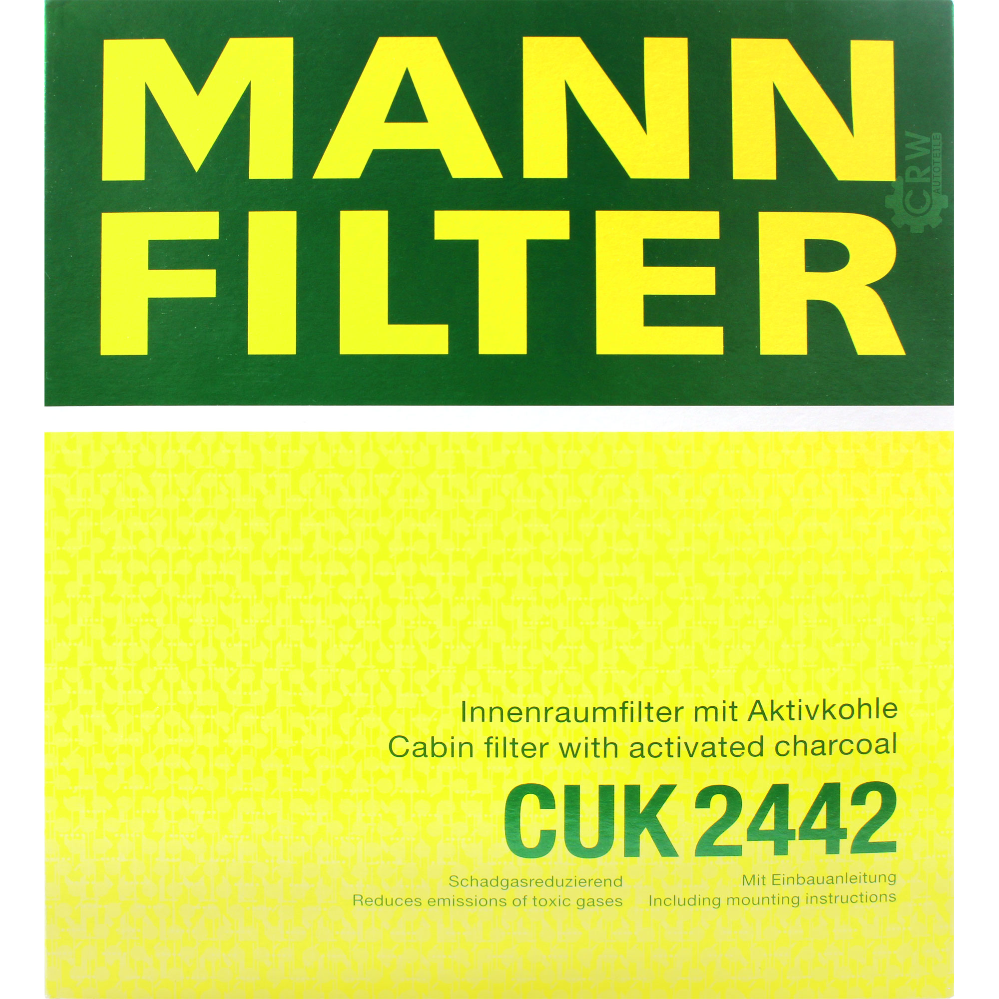 MANN-FILTER Innenraumfilter Pollenfilter Aktivkohle CUK 2442