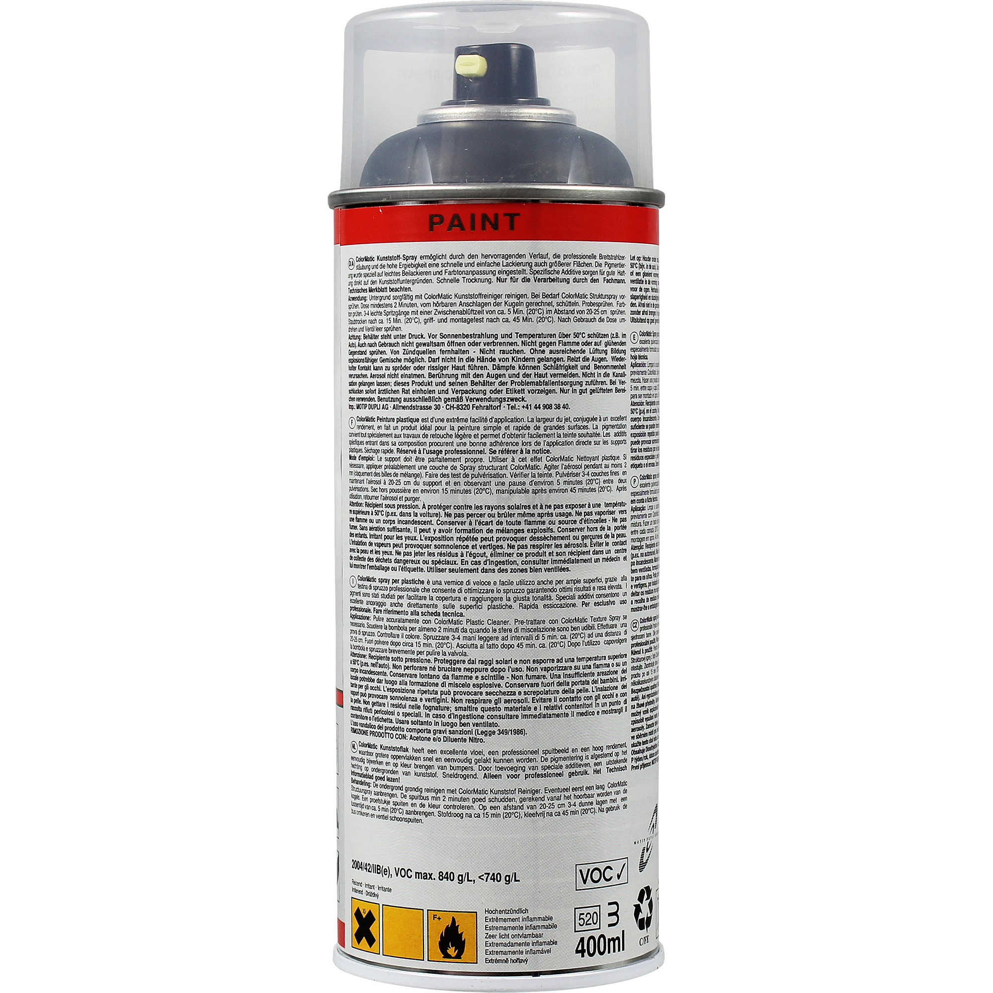 Colormatic Professional Kunststoffspray anthrazit Plastikspray 400ml 882418