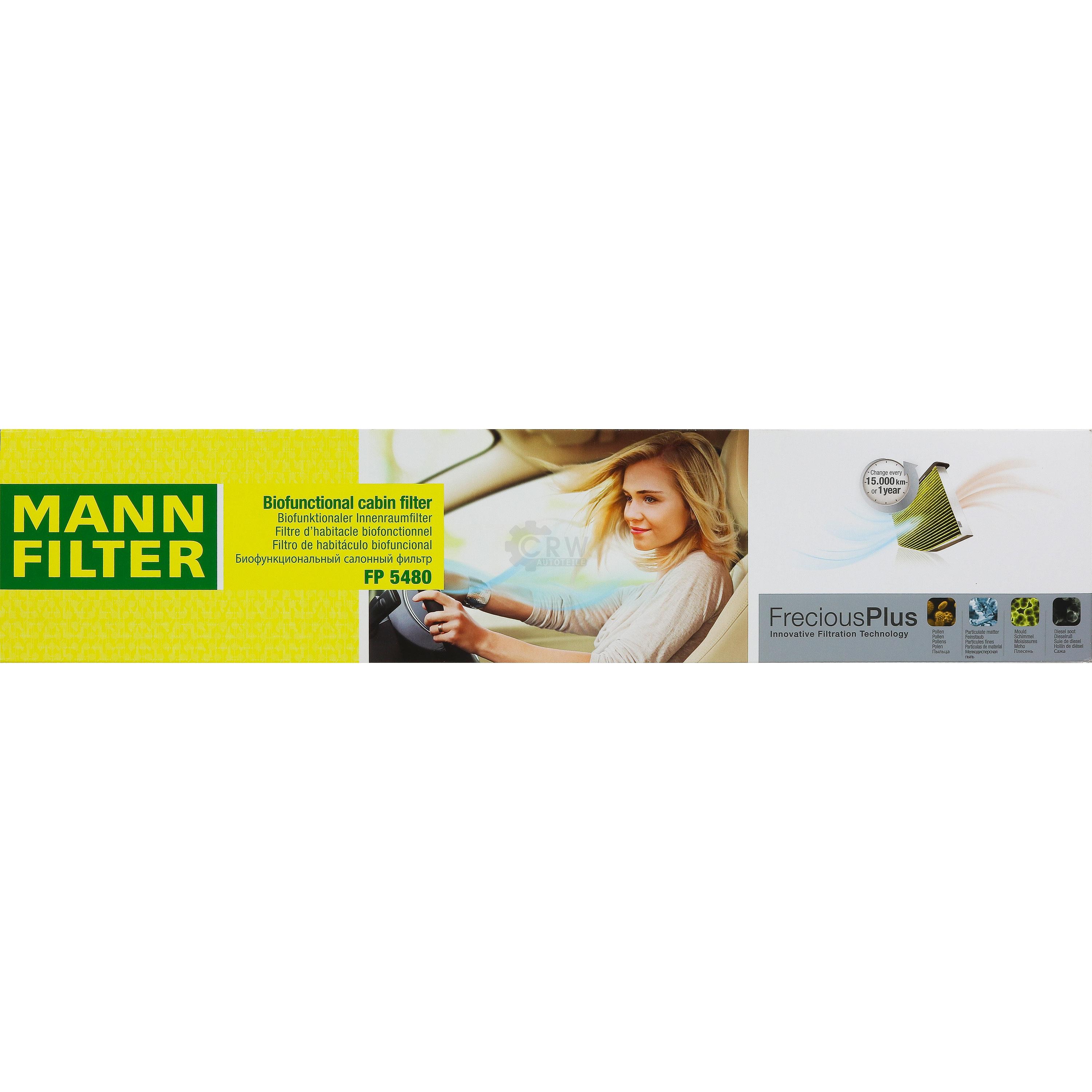 MANN-Filter Innenraumfilter Biofunctional für Allergiker FP 5480