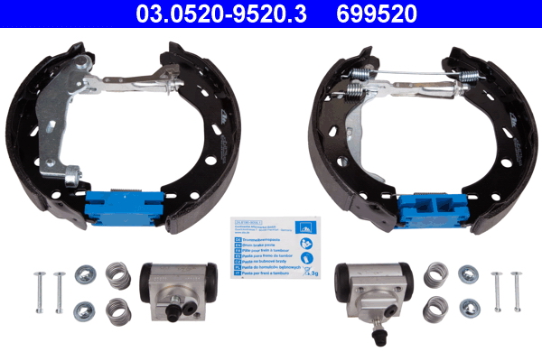 Bremsbackensatz 03.0520-9520.3 Hinterachse für Smart Fortwo Cabrio 451 Coupe
