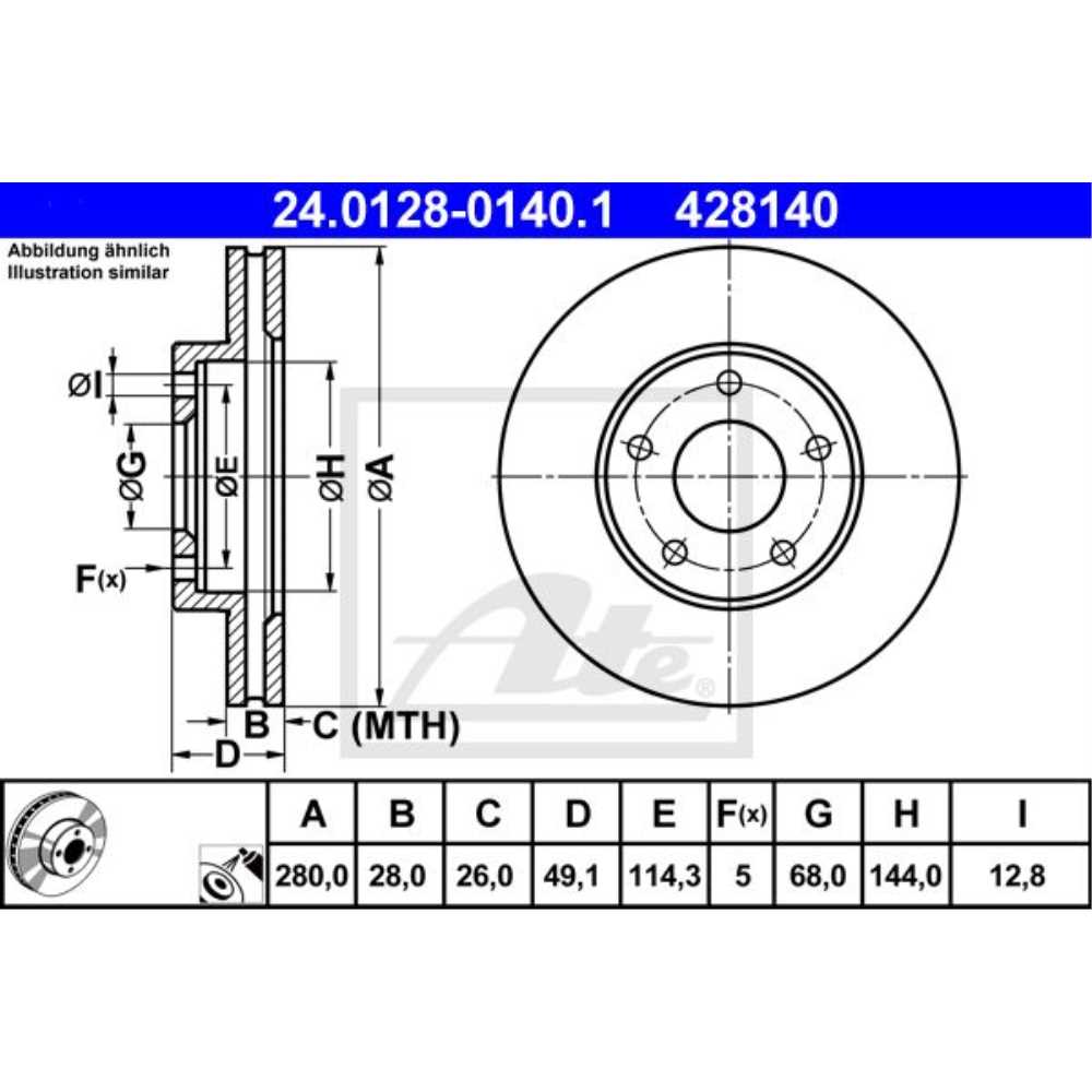 ATE Satz Bremsen Bremsscheiben + Bremsbeläge vorne für Nissan Almera Tino V10