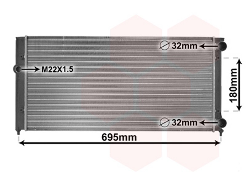 VAN WEZEL Wasserkühler Motorkühler mechanisch gefügt für VW Golf III 1H1 1.8