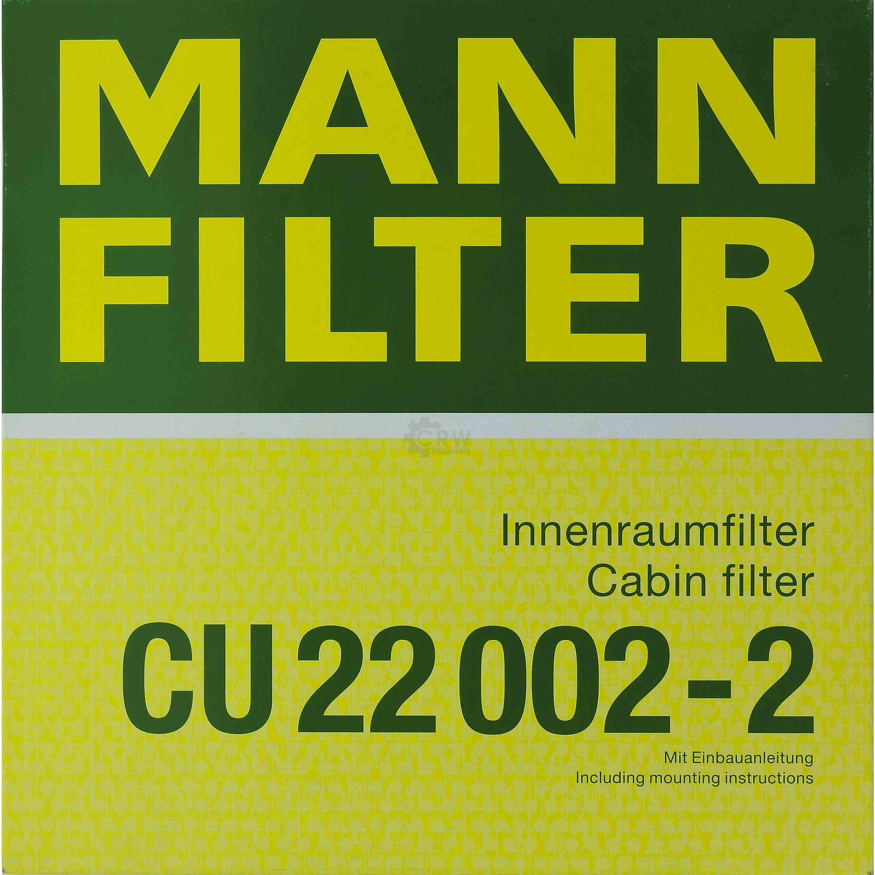 MANN-FILTER Innenraumfilter Pollenfilter CU 22 002-2