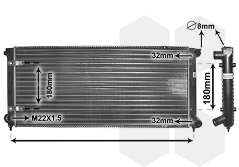 VAN WEZEL Wasserkühler mechanisch gefügt für VW Jetta II 19E 1G2 165 1.8 16V