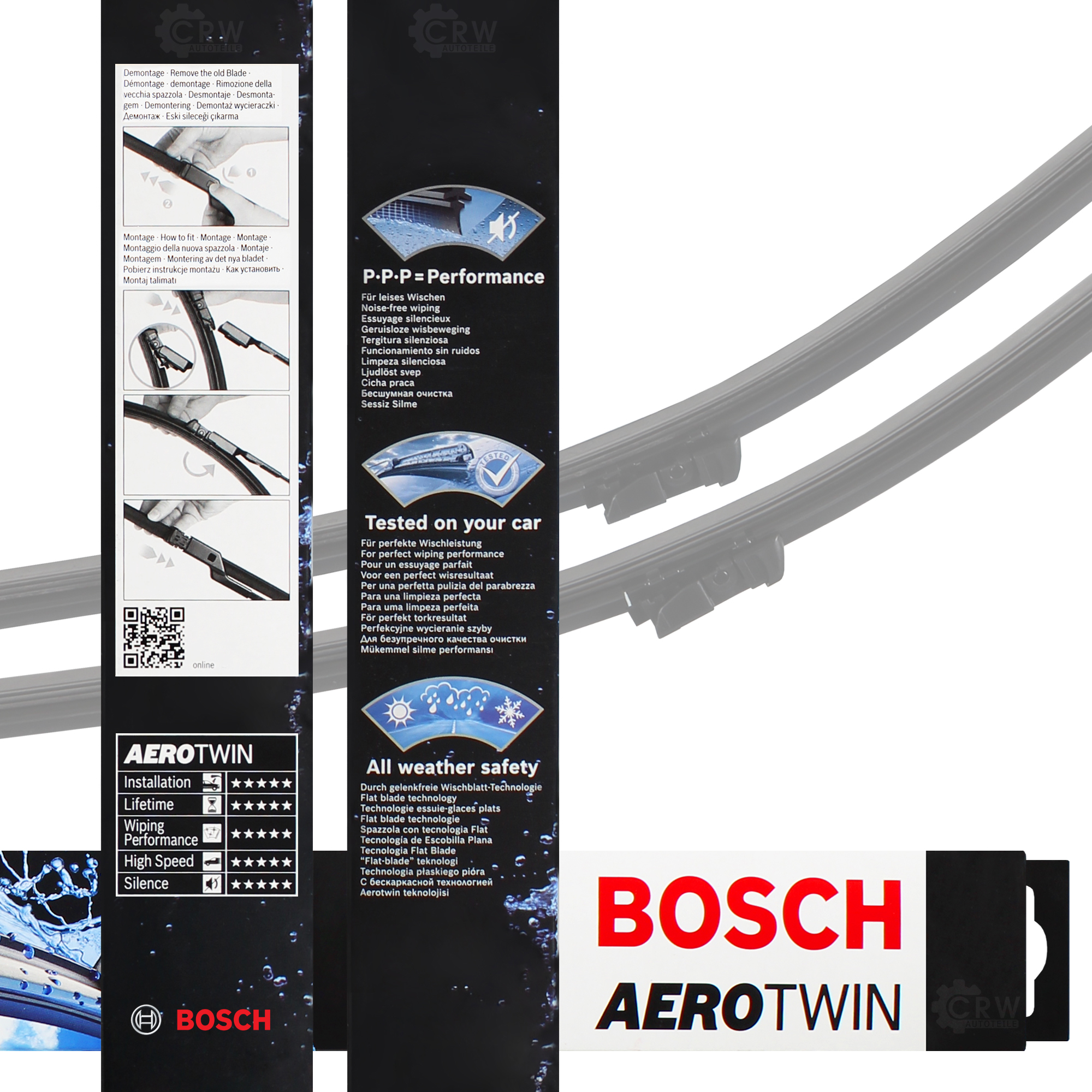 Scheibenwischer Wischblatt 3397118979 600mm/475mm AeroTwin SET BOSCH A979S