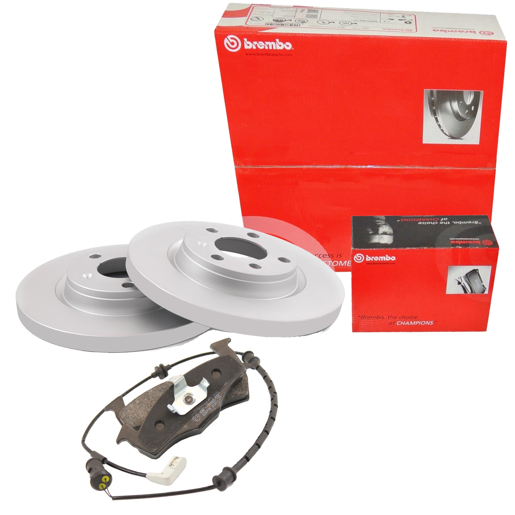 Brembo Satz Bremsen Bremsscheiben Voll hinten + Bremsbeläge für Audi A6 Allroad