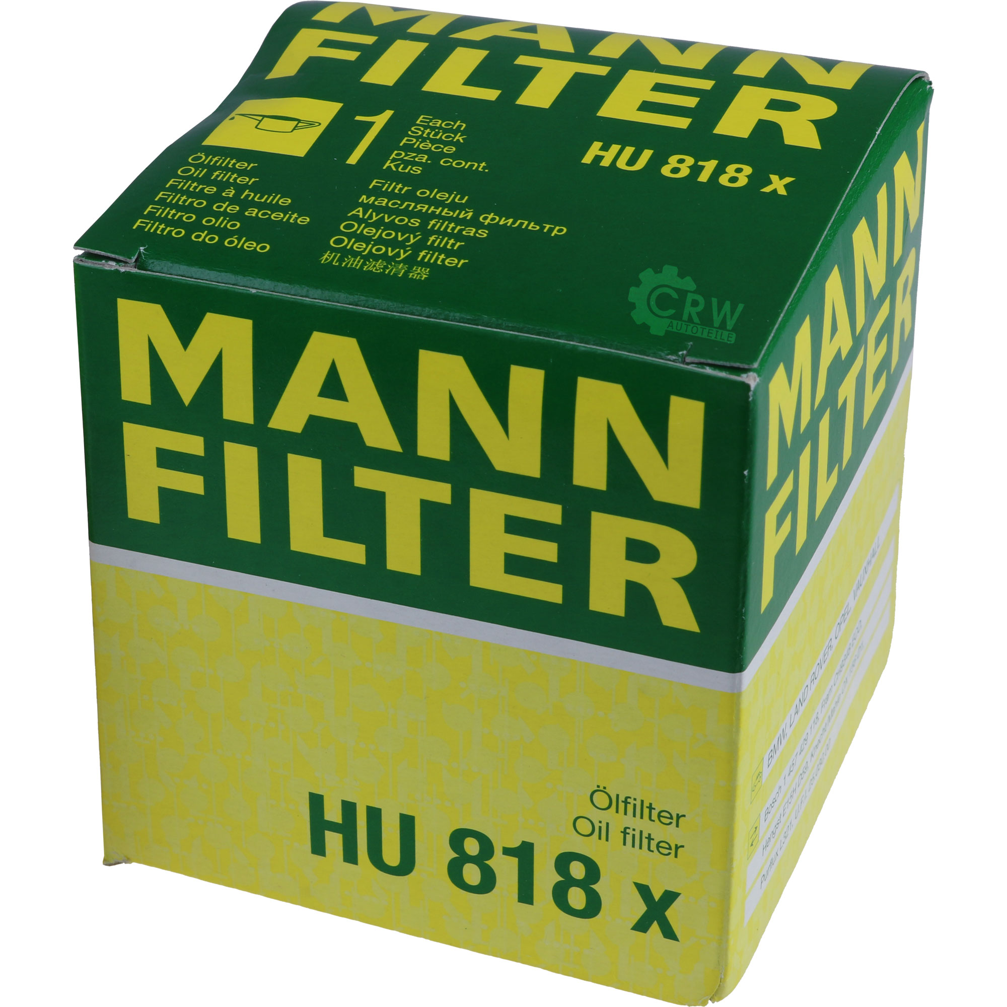 MANN-FILTER Ölfilter HU 818 x Oil Filter