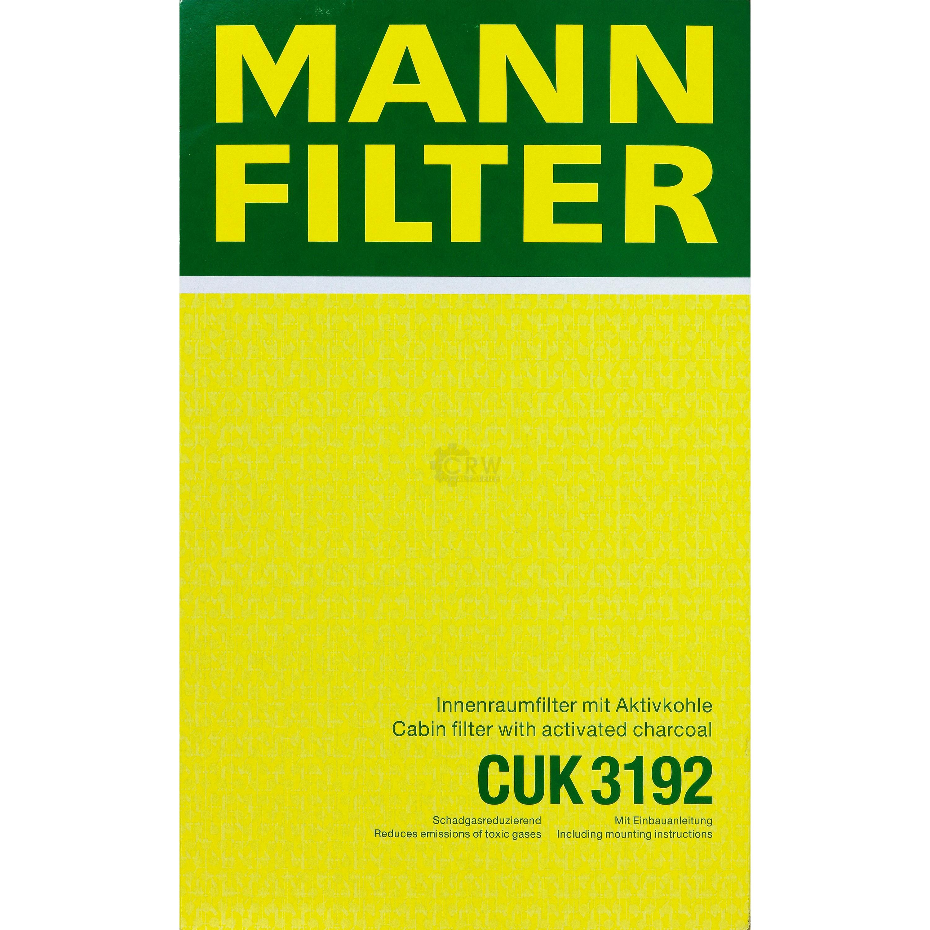 MANN-FILTER Innenraumfilter Pollenfilter Aktivkohle CUK 3192