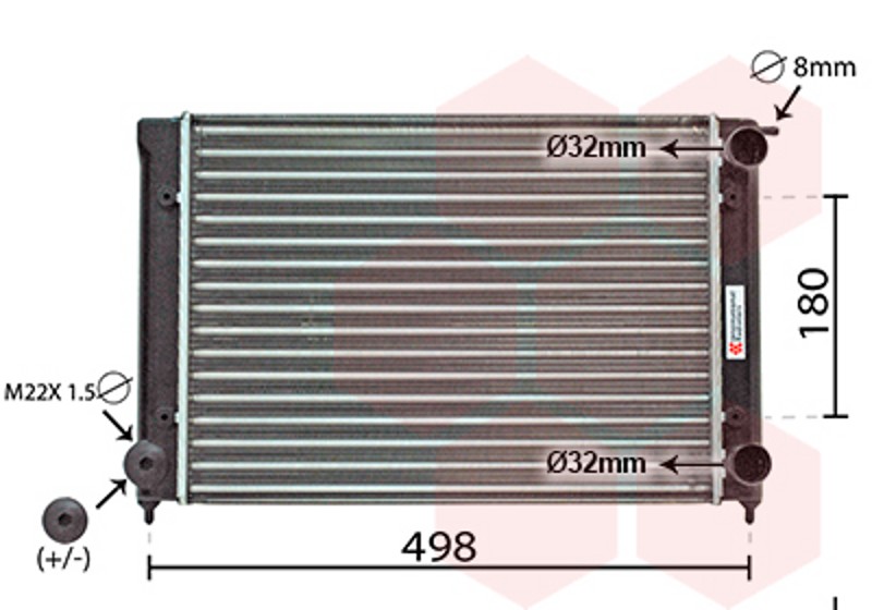 VAN WEZEL Wasserkühler mechanisch gefügt für VW Jetta II 19E 1G2 165 1.6