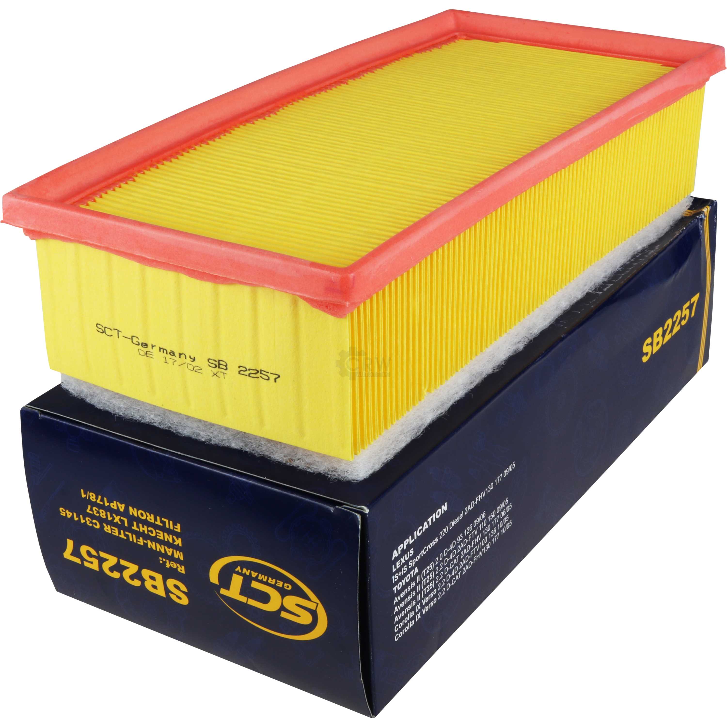 Luftfilter SB 2257 für Toyota Avensis Station Wagon T25 Corolla Verso ZER_ ZZE_ R1_ T25_
