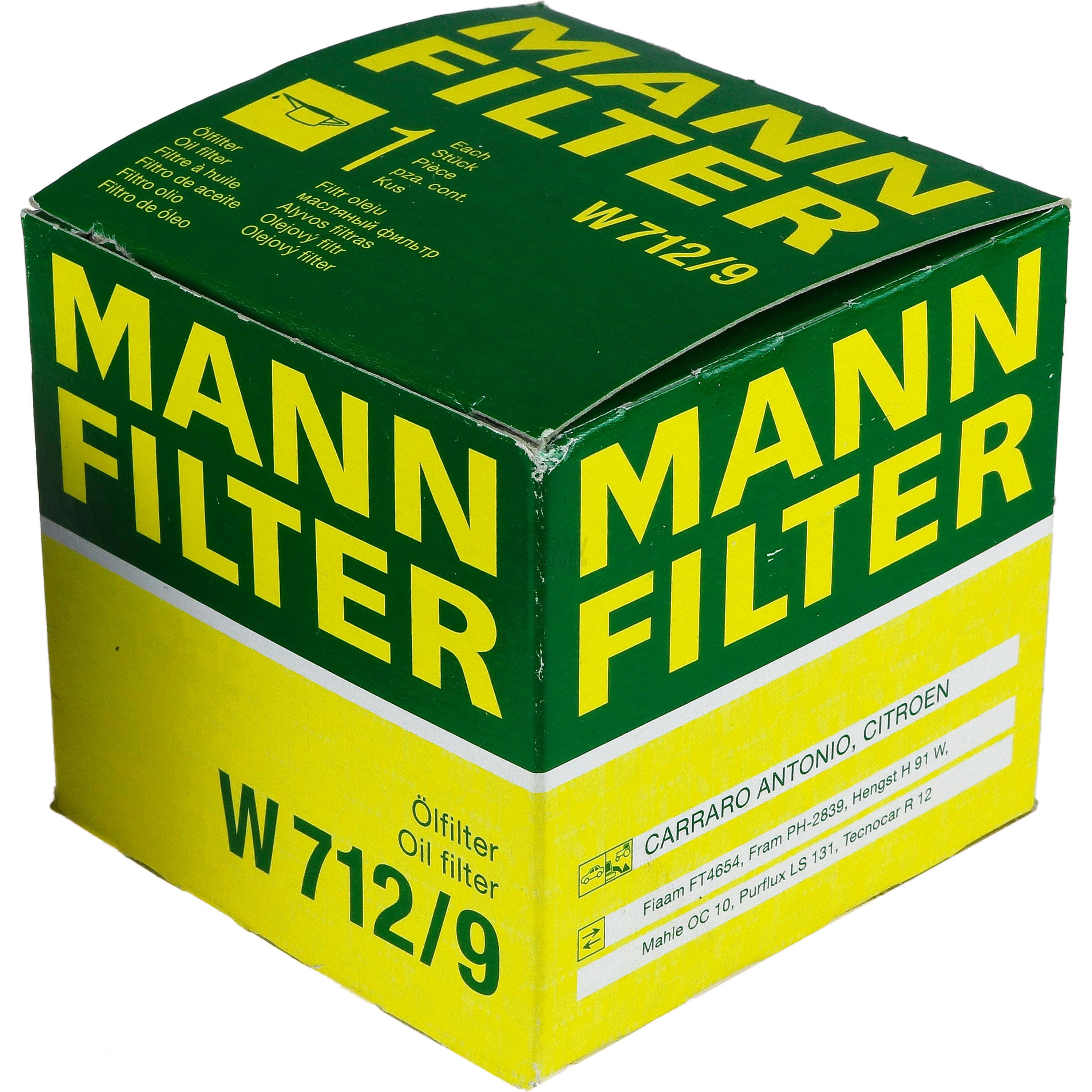 MANN-FILTER Ölfilter W 712/9 Oil Filter