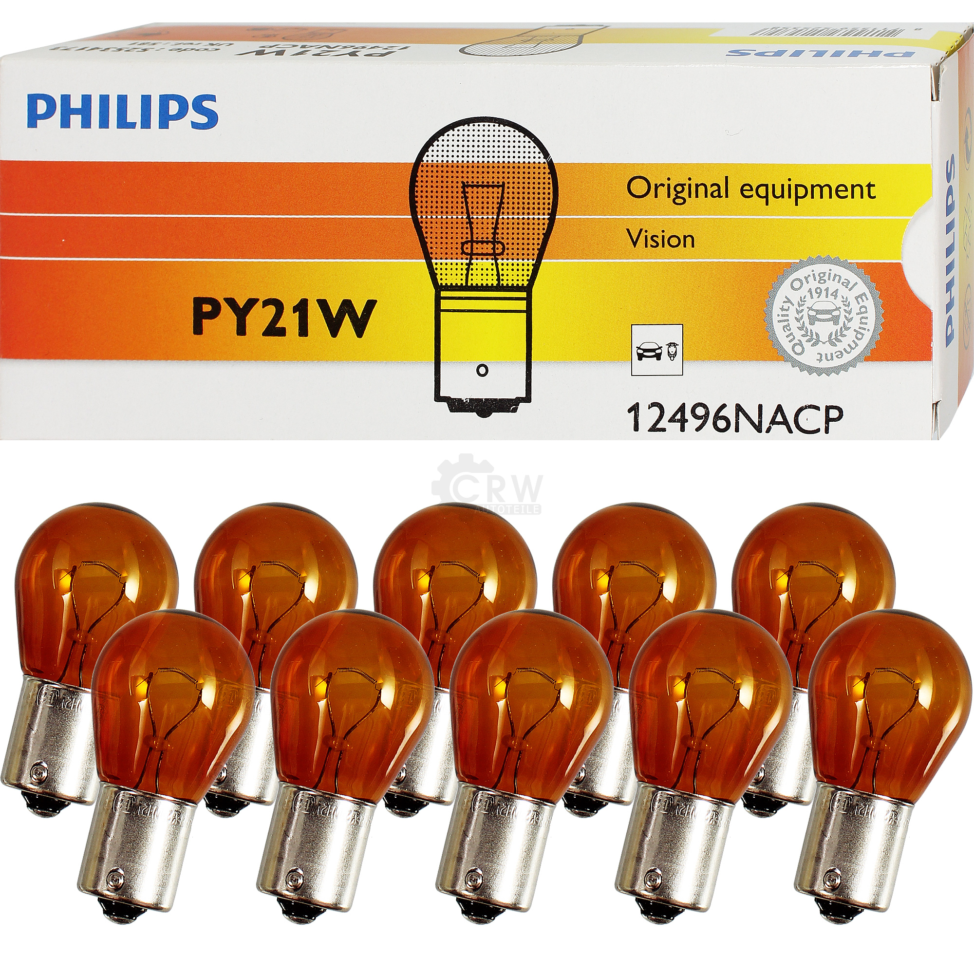 Philips Vision Set 10x PY21W Lampe Birne