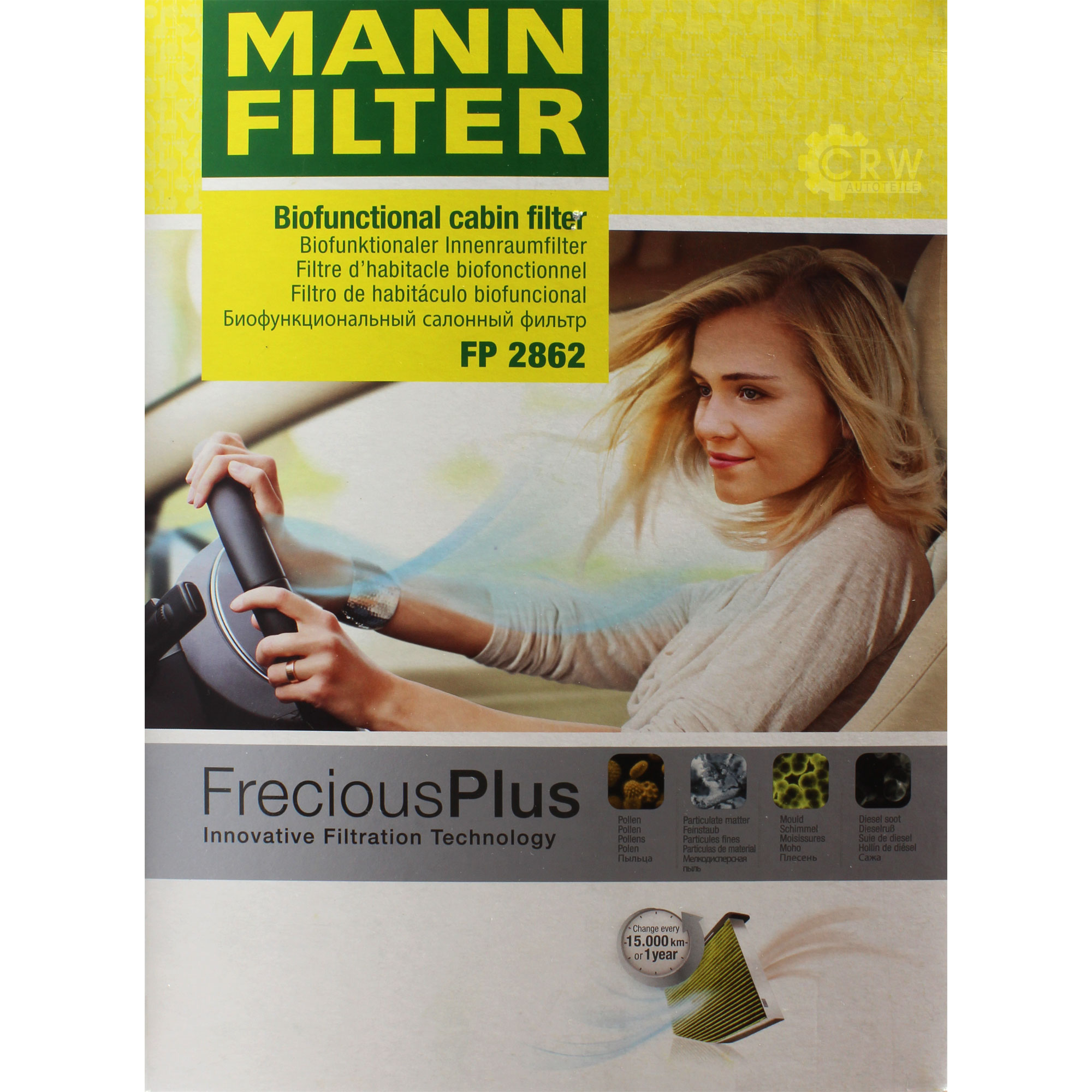 MANN-Filter Innenraumfilter Biofunctional für Allergiker FP 2862