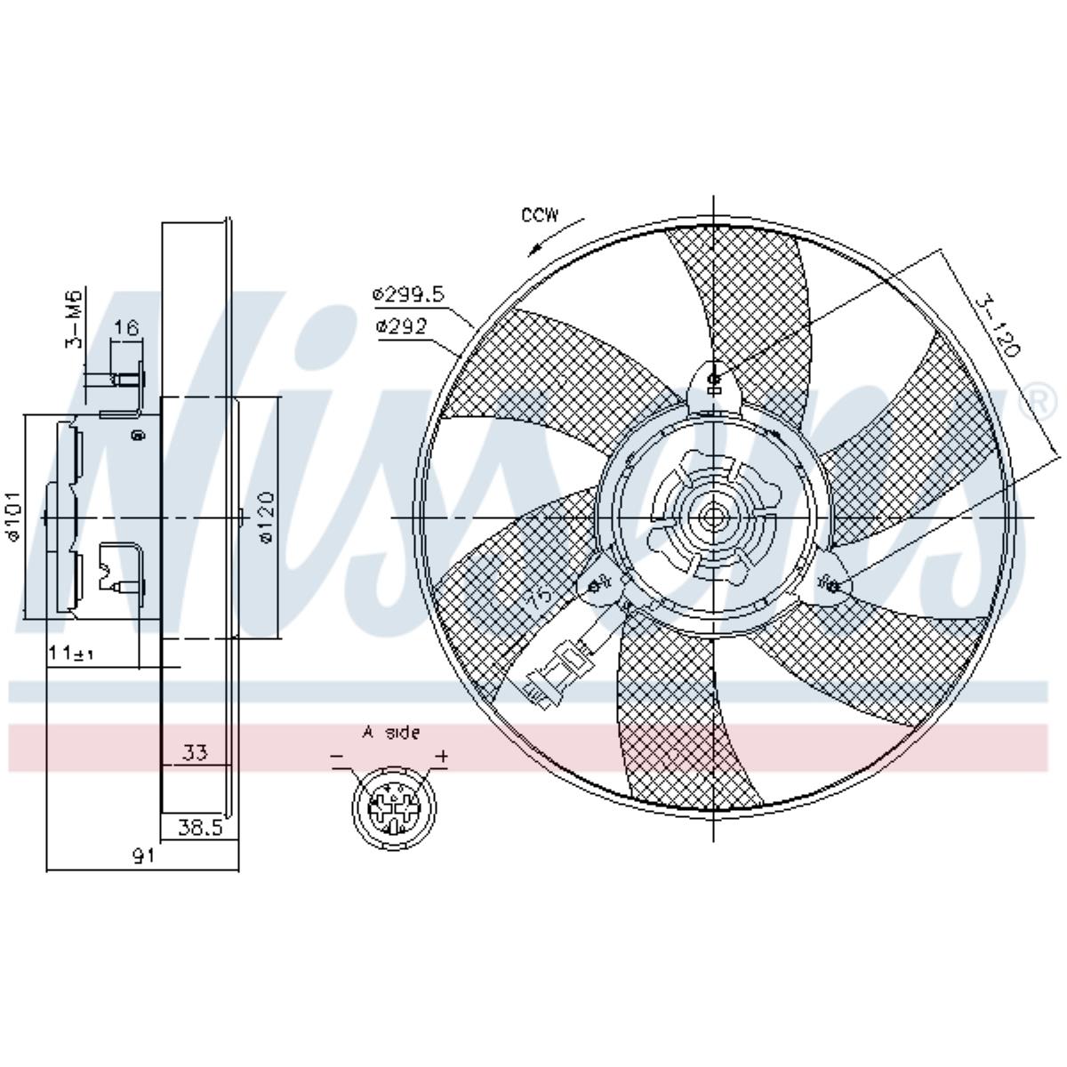 Lüfter Motorkühlung für VW Polo Variant 6KV5 6KV2 Caddy II Kombi 9K9B 9K9A