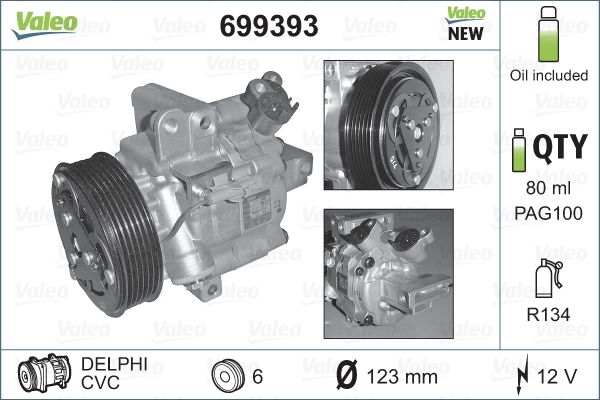 Kompressor Klimaanlage 699393 für Citroën C1 PM_ PN_ Peugeot 107 Aygo WNB1_ KGB1_