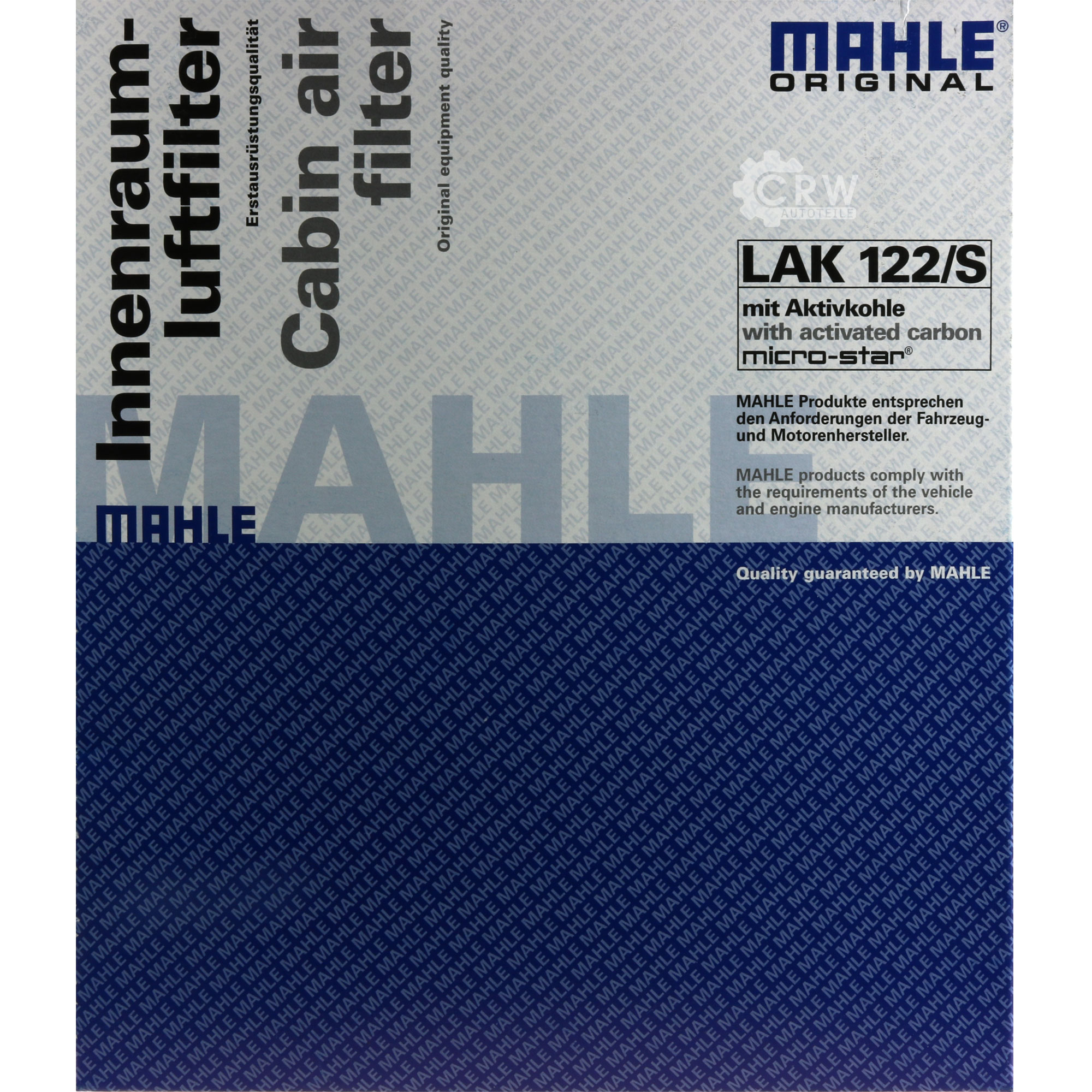 MAHLE / KNECHT Innenraumfilter Innenraumluft Pollenfilter LAK 122/S