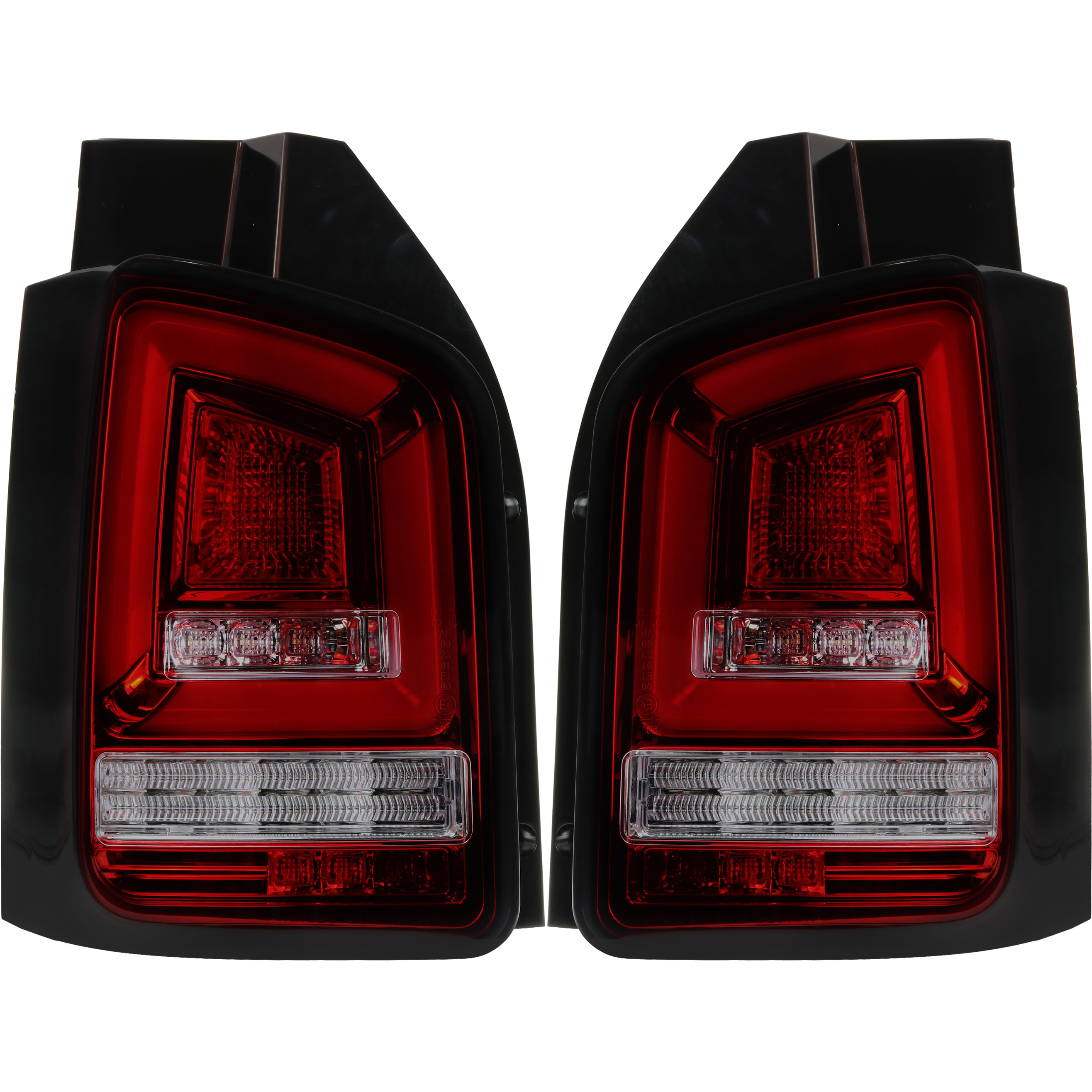 Rückleuchten Set LED Lightbar für VW T5 Bj. 09-15 rot schwarz für Heckklappe