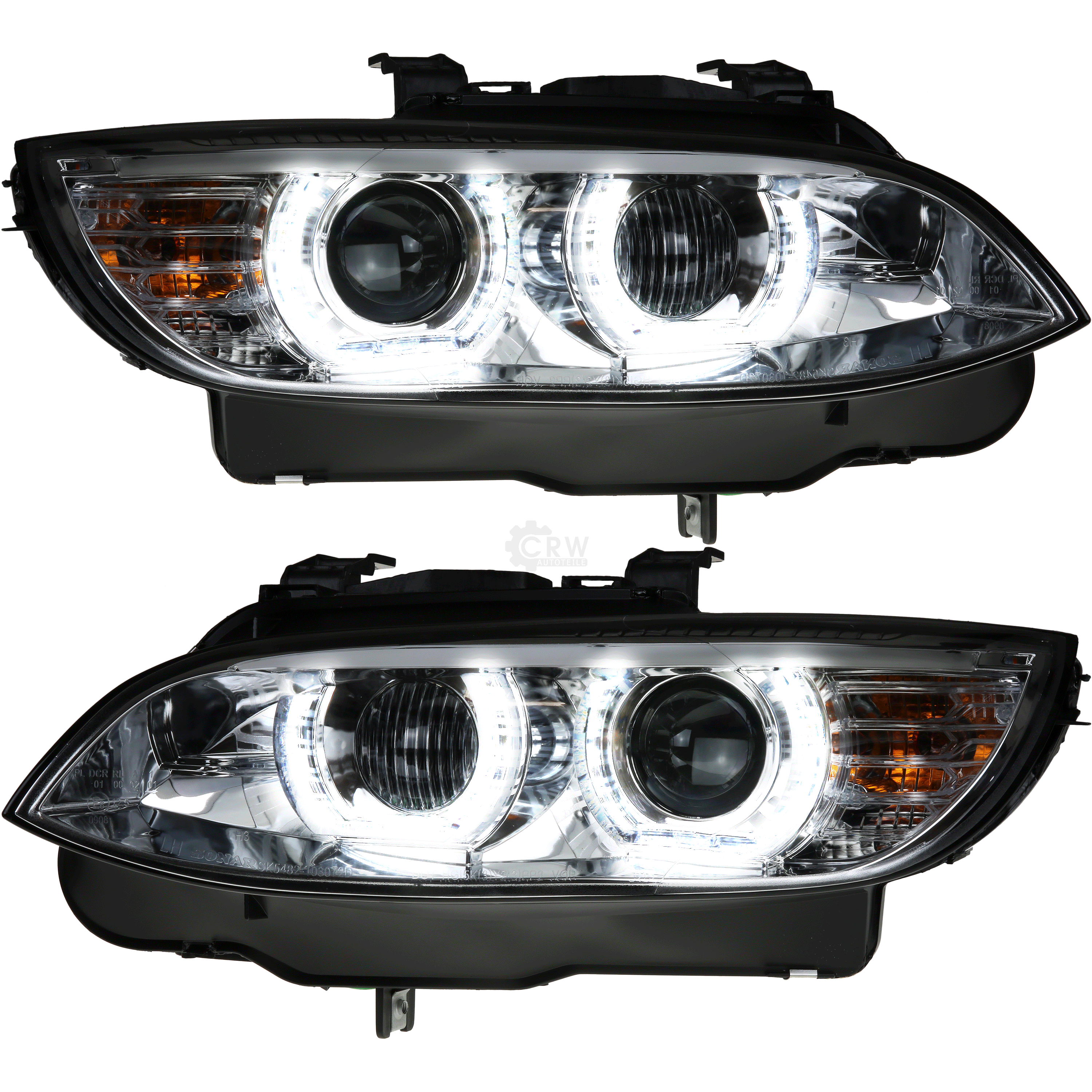 Scheinwerfer Set 3D U LED Angel Eyes für BMW 3er E92 E93 Bj. 05-10 Coupe Cabrio