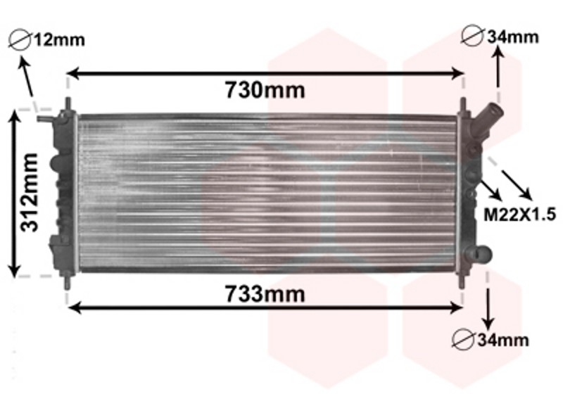 VAN WEZEL Wasserkühler mechanisch gefügt für Opel Corsa B 73_ 78_ 79_ 1.0i