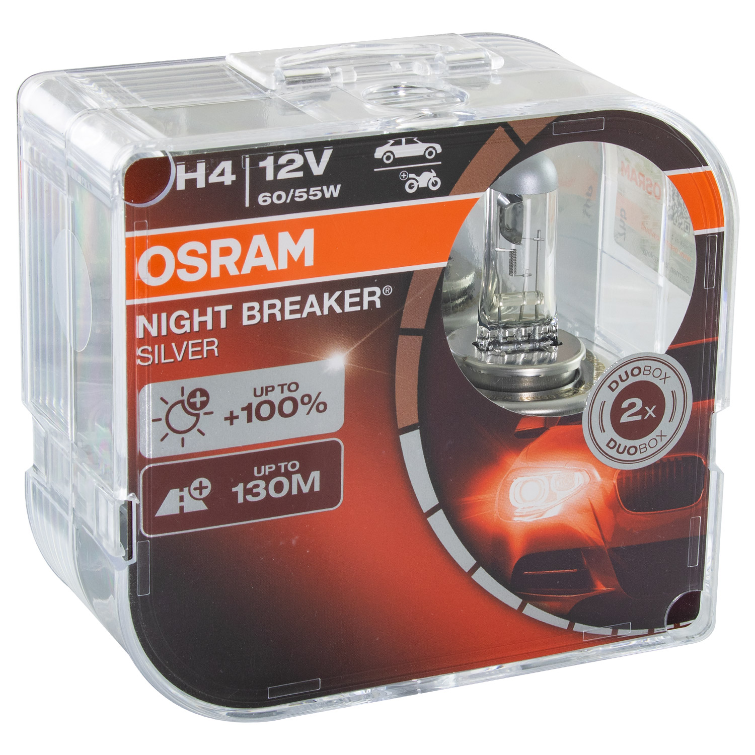 OSRAM H4 DuoBox NIGHT BREAKER® SILVER 12V60/55W P43t 64193NBS-HCB