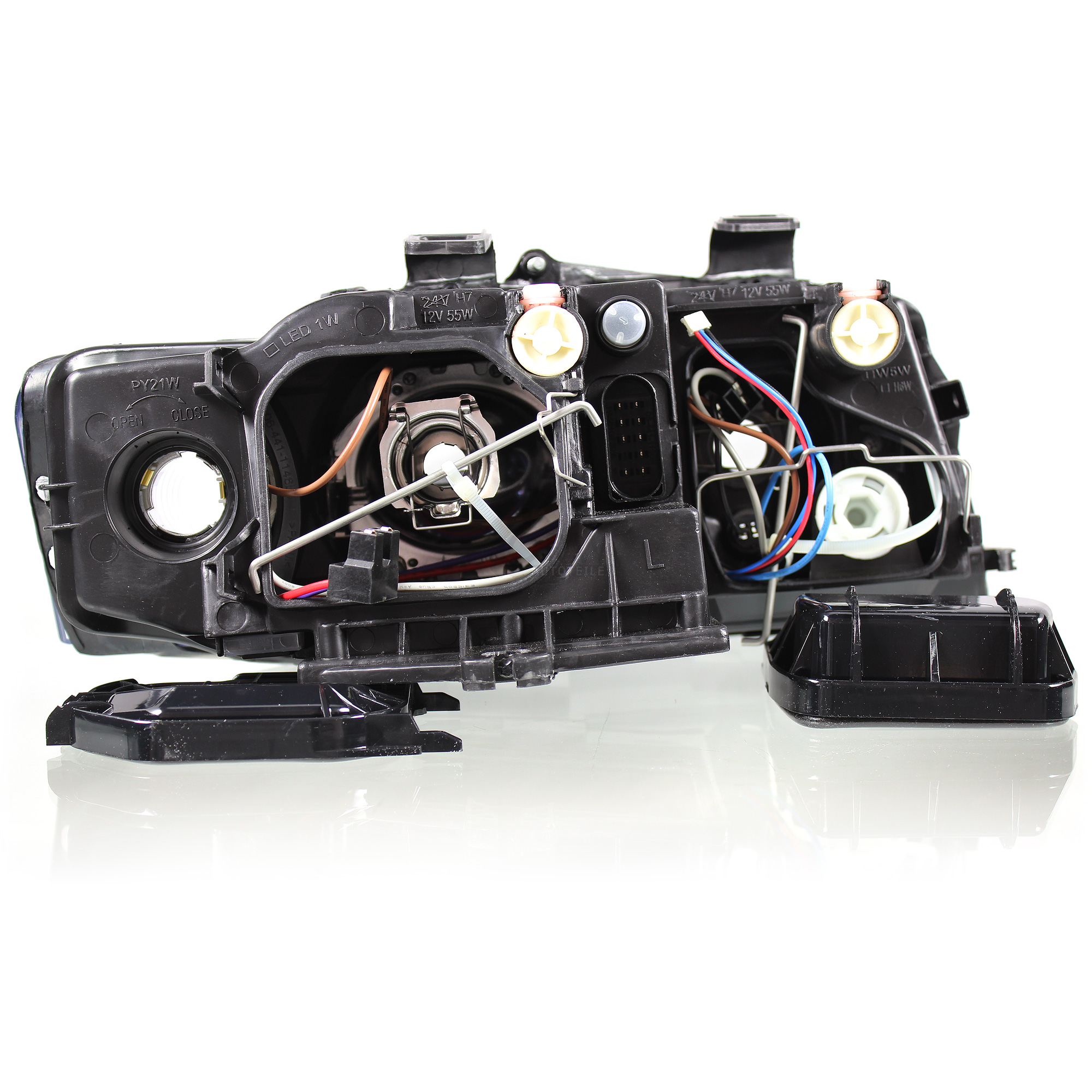 Halogen Scheinwerfer links für Audi A4 10.00-09.04 H7/H7 ohne Motor mit Blinker