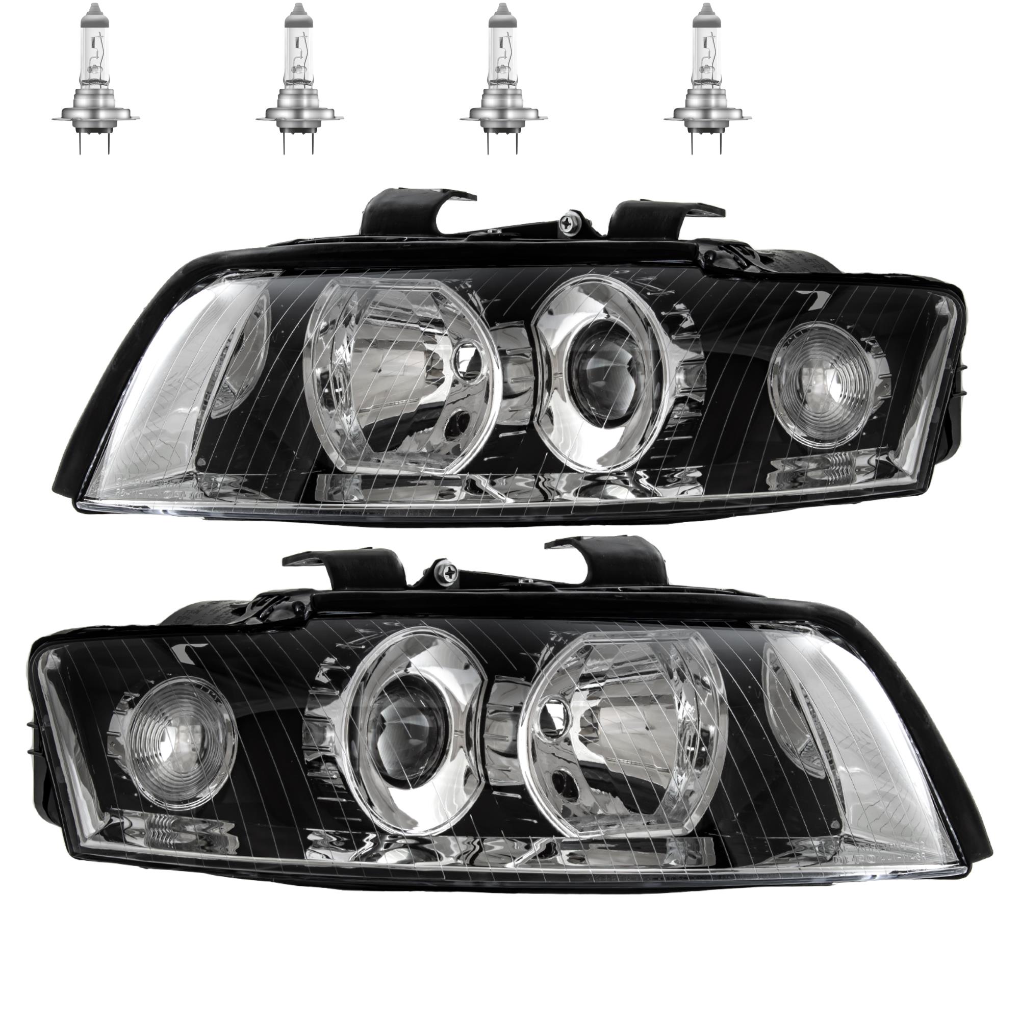 Scheinwerfer Set für Audi A4 B6 Typ 8E Bj. 00-04 Limo Avant H7+H7 inkl. Lampen