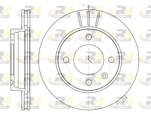 ROADHOUSE 2x Bremsscheiben vorne Ø2395 belüftet für Ford Fiesta I GFBT FBD