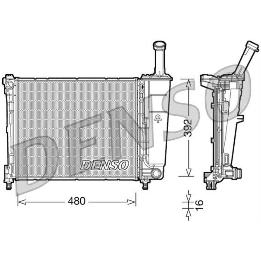 DENSO Kühler Wasserkühler Motorkühler Aluminium für Lancia Ypsilon 846 1.2