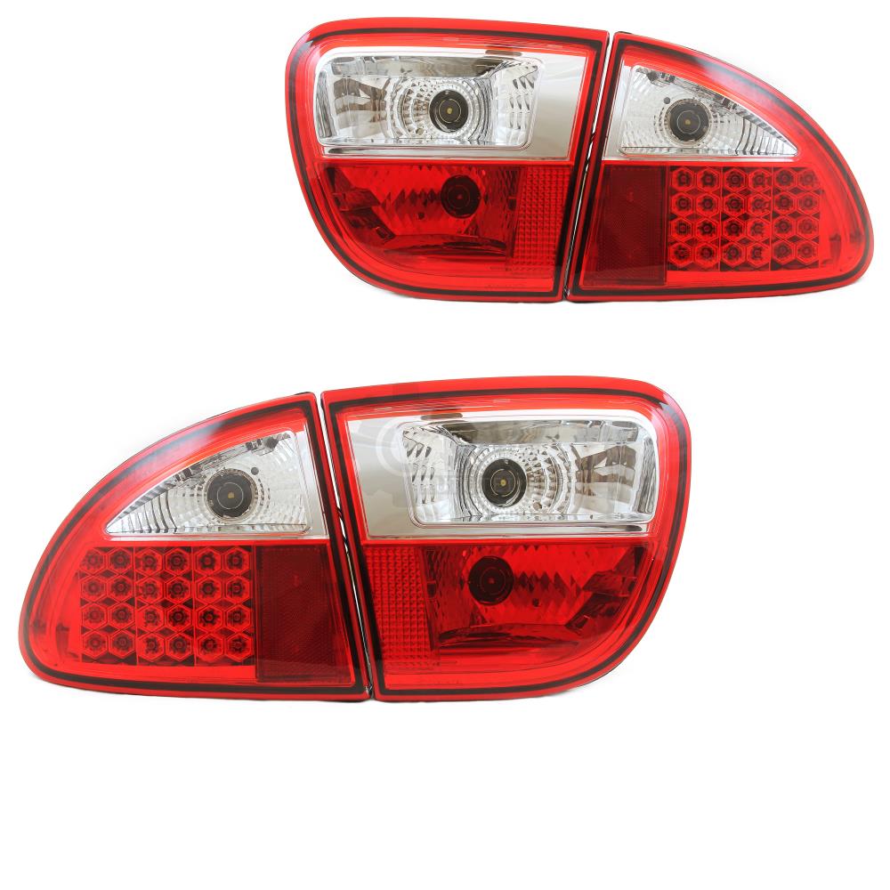 Design Rückleuchten Set links & rechts LED für Seat Leon 99-05 klar rot-wiess