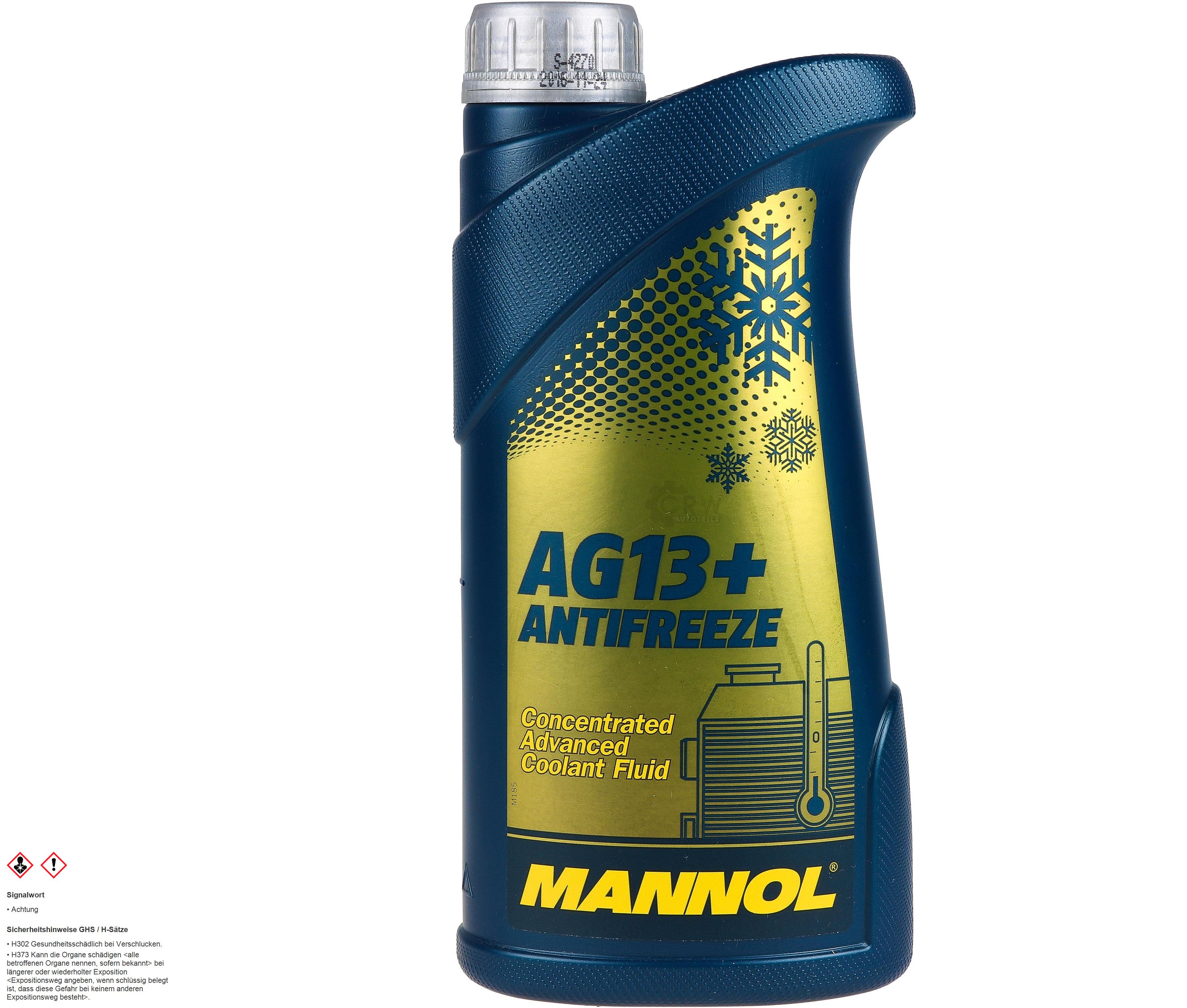 1 Liter MANNOL Kühlerfrostschutz Antifreeze AG13+ Advanced gelb Konzentrat G13+