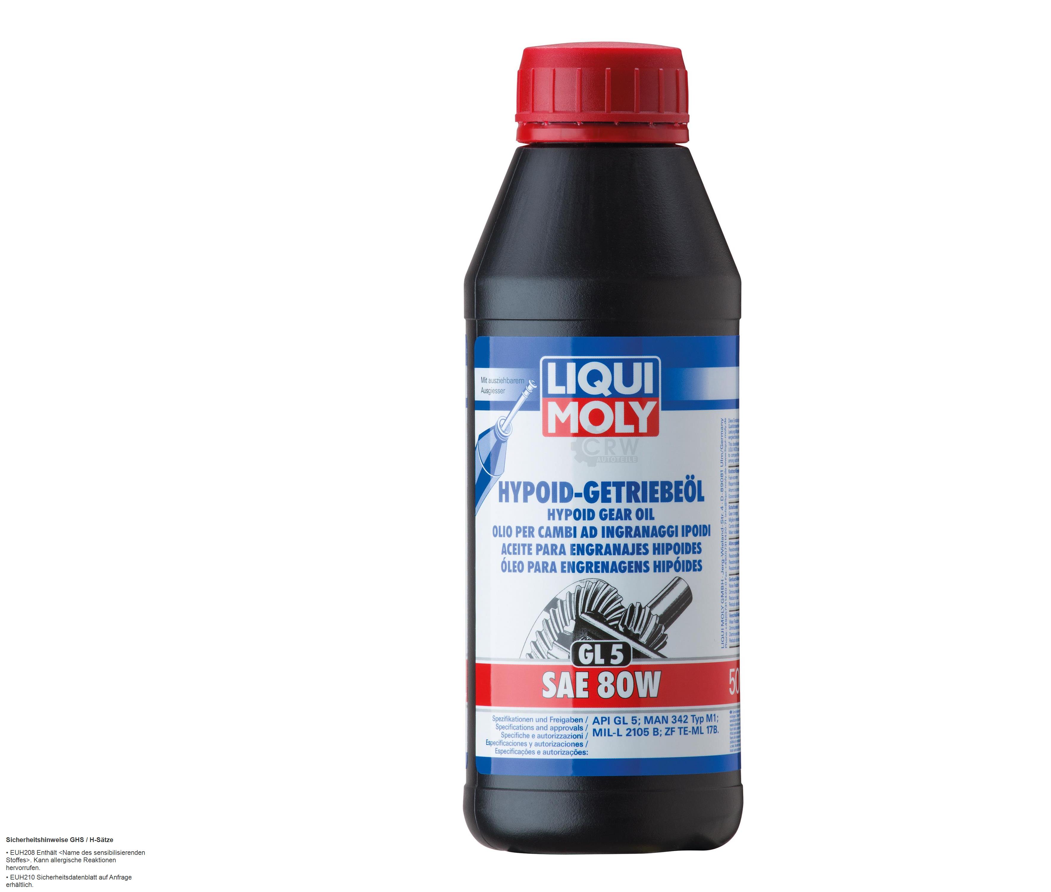 Liqui Moly Hypoid-Getriebeöl (GL5) SAE 80W Gear Oil 500 ml