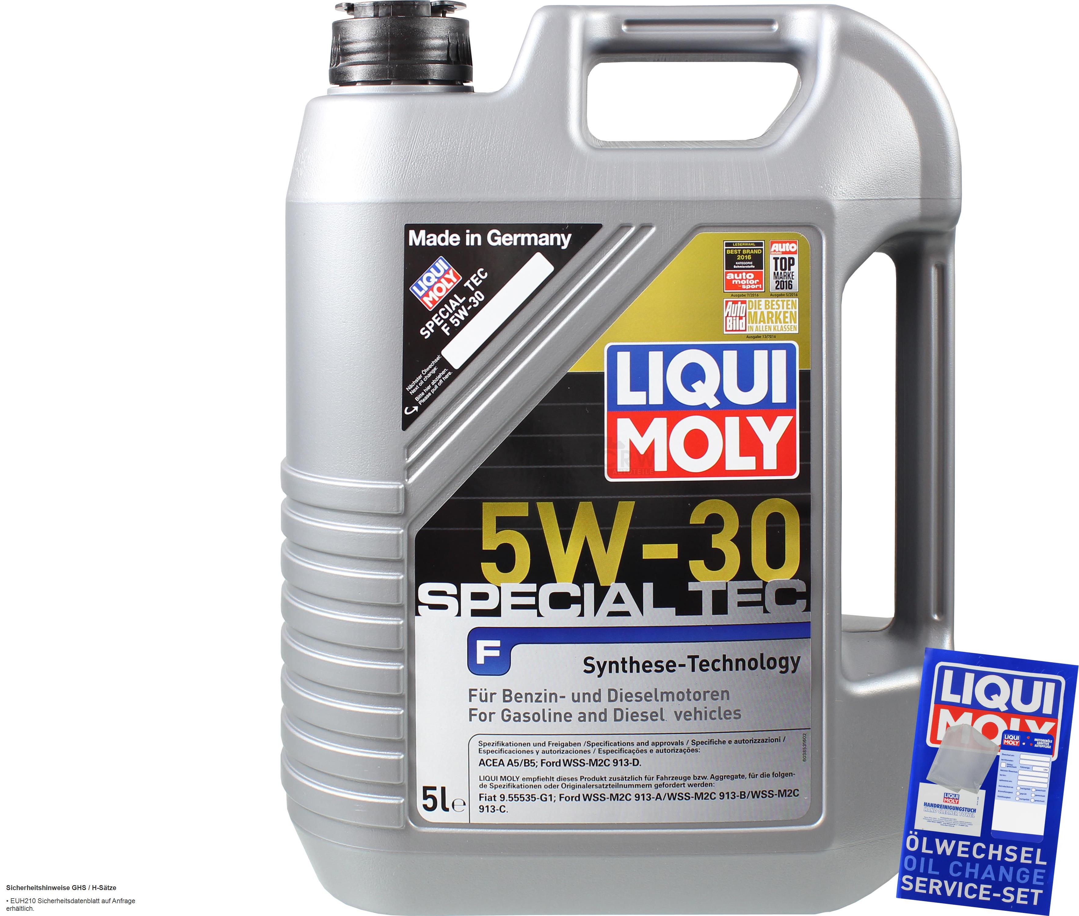 INSPEKTIONSKIT FILTER LIQUI MOLY ÖL 5L 5W-30 für Ford Fiesta V JH_ JD_ 1.3 1.6