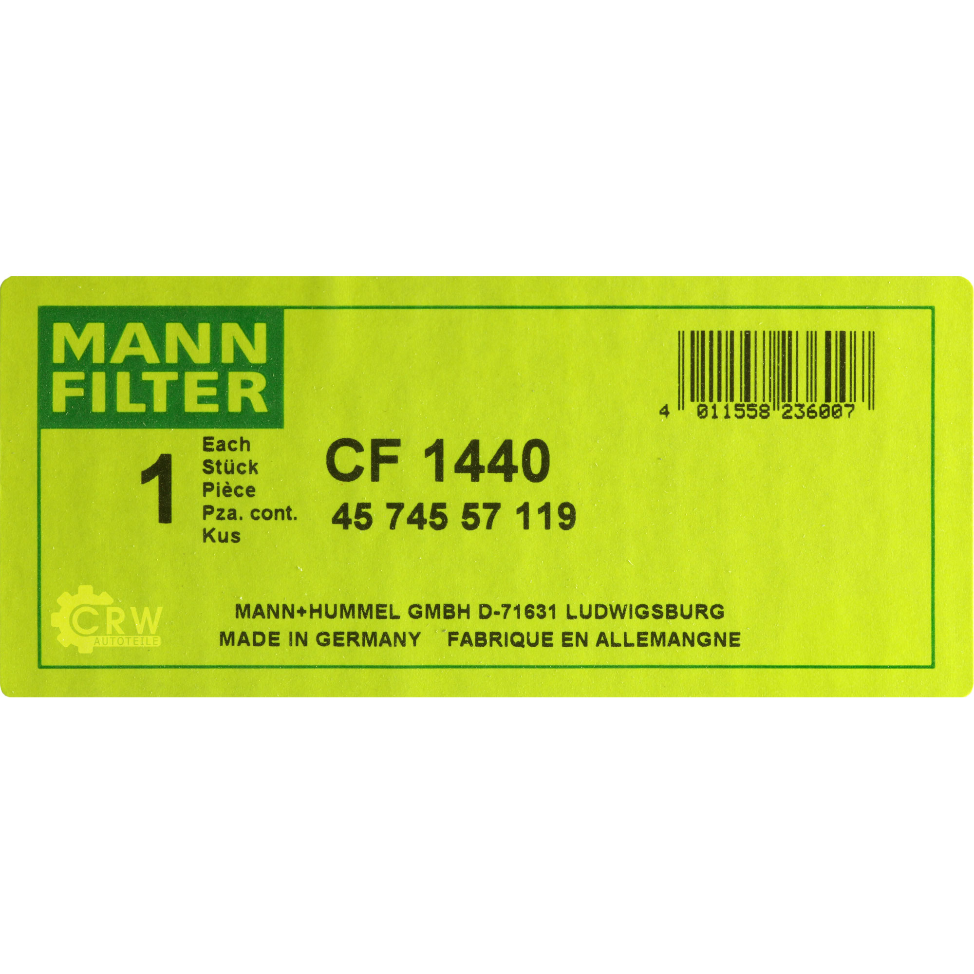 MANN-FILTER Sekundärluftfilter Filter CF 1440 Luftfilter Air