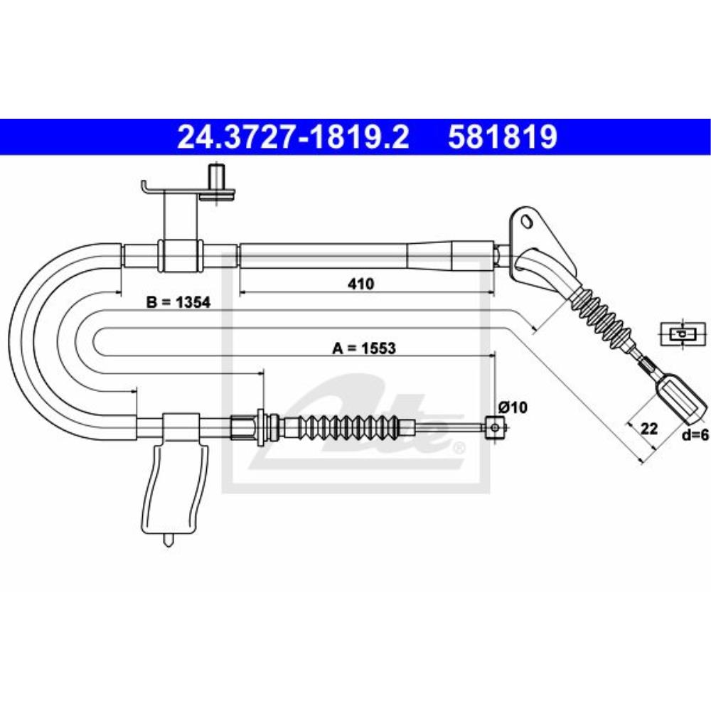 ATE 24.3727-1819.2 Seilzug, Feststellbremse