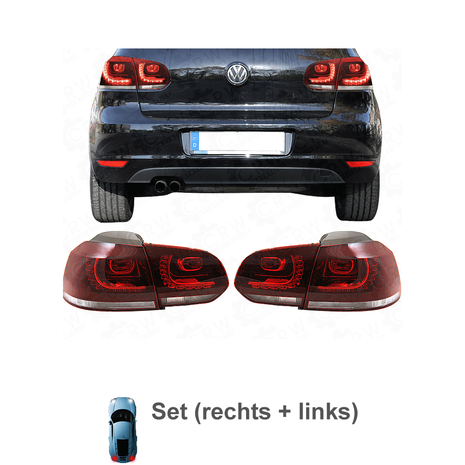LED Rückleuchten Set für VW Golf 6 VI GTI R Look Bj. 08->> rot-weiß YXH