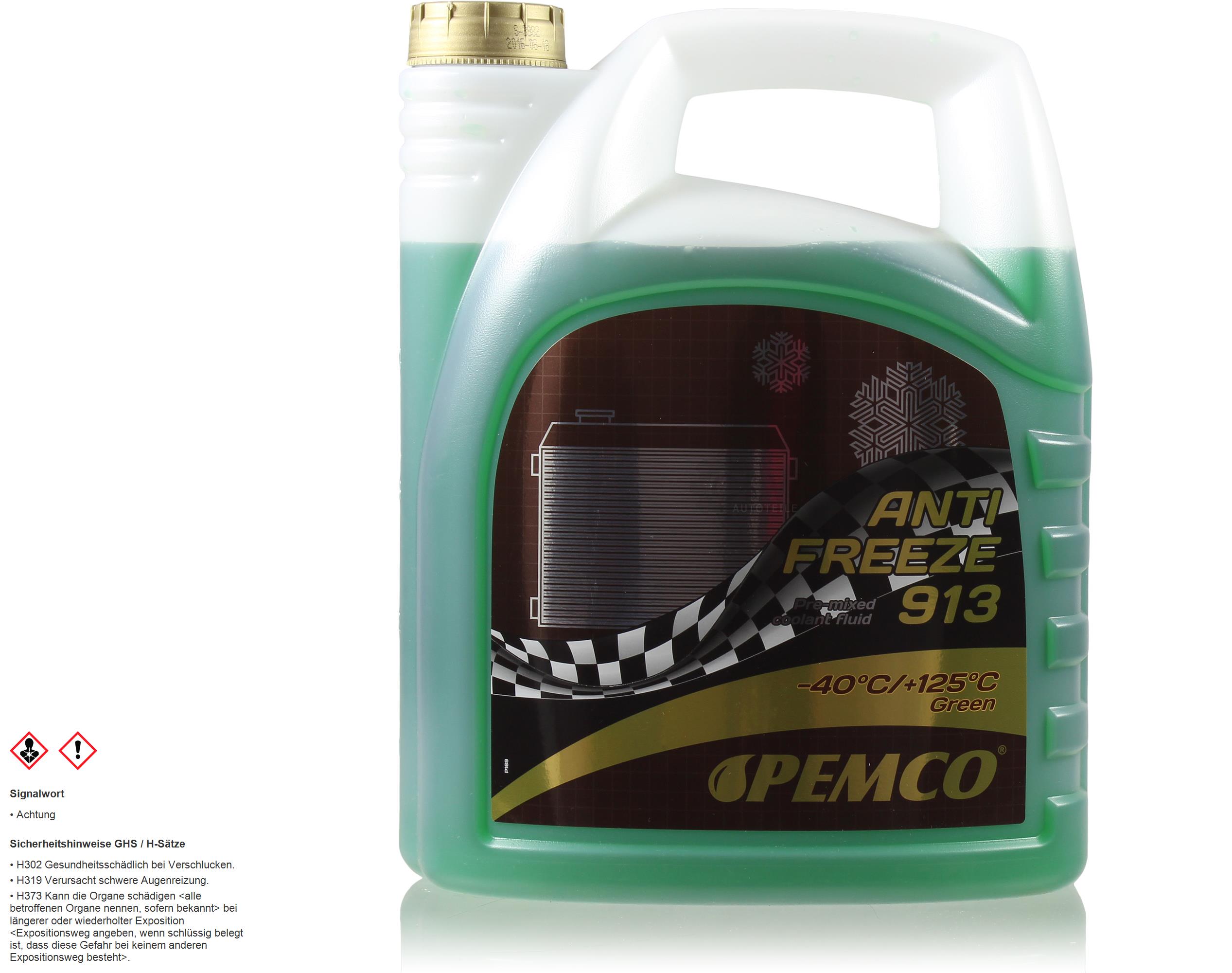  Pemco 1 x 5 Liter Kühlerfrostschutz Antifreeze 913 grün green PM0913-5