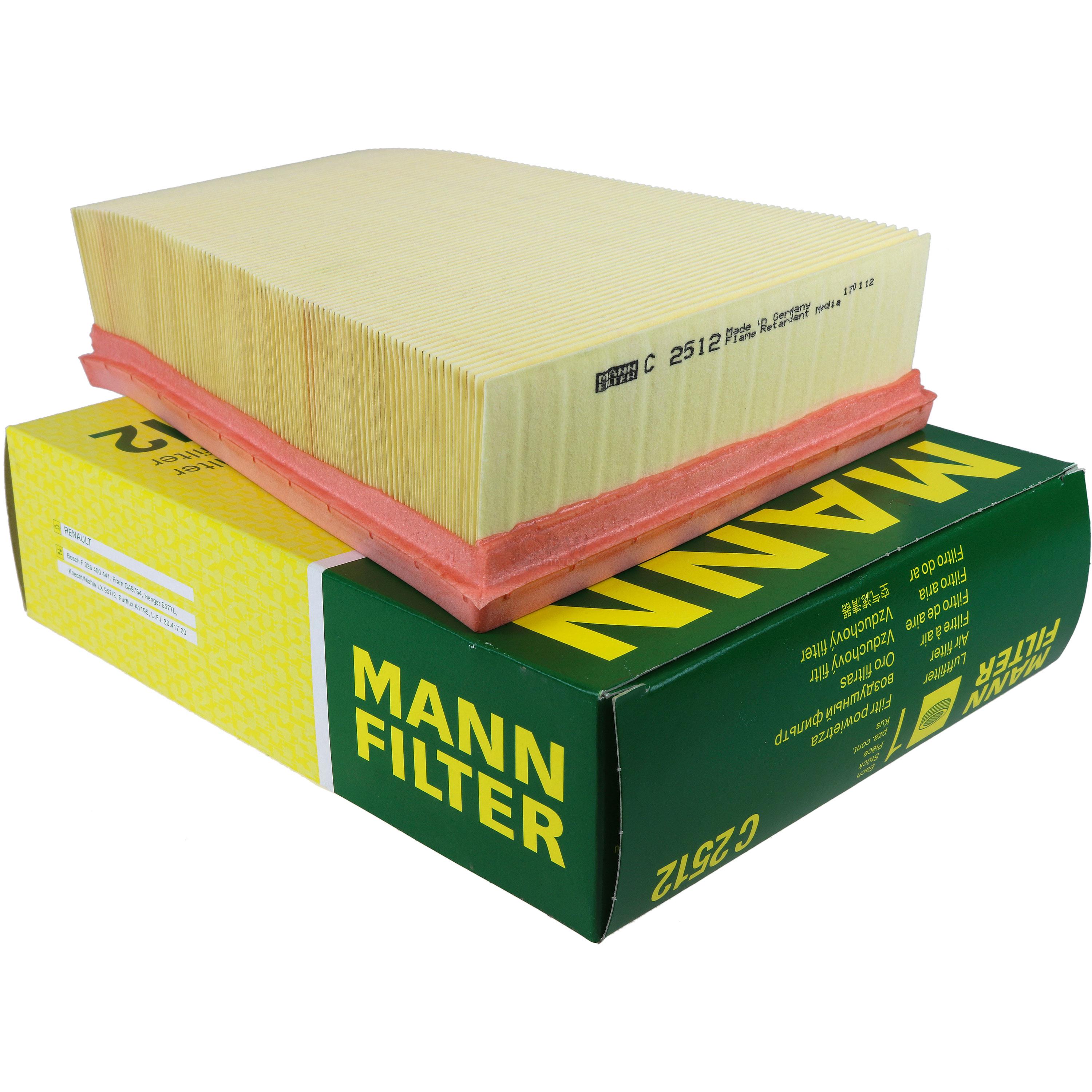 MANN-FILTER Luftfilter für Renault Scénic II JM0/1_ 1.6 16V Megane KM0/1_ 2.0