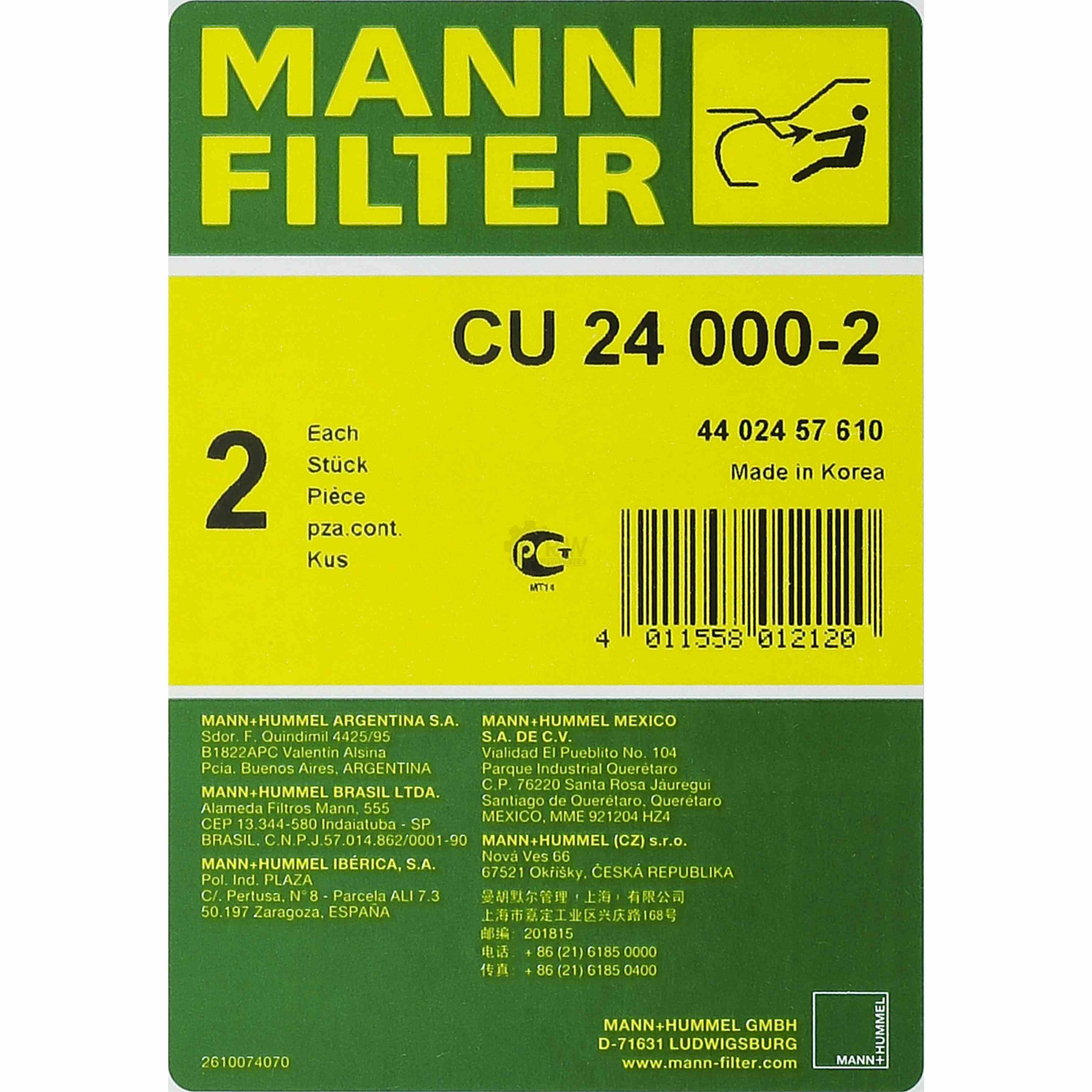 MANN-FILTER Filter Innenraumluft für Mazda Demio DW 1.3 16V 1.5 2 DY 1.2