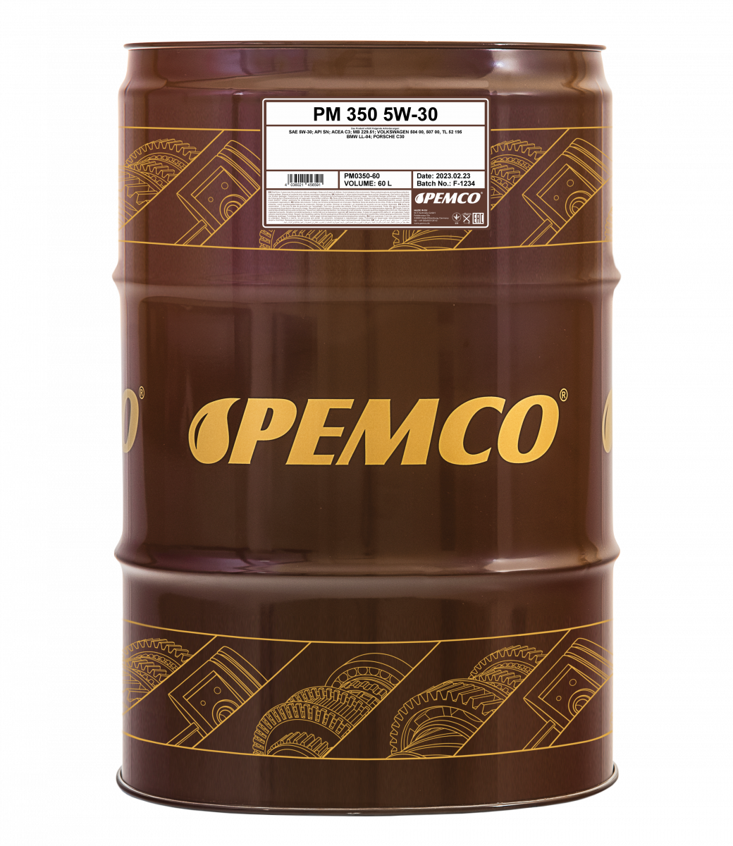 60 Liter Orignal PEMCO Motoröl iDRIVE 350 5W-30 API SN/CF Engine Oil Öl