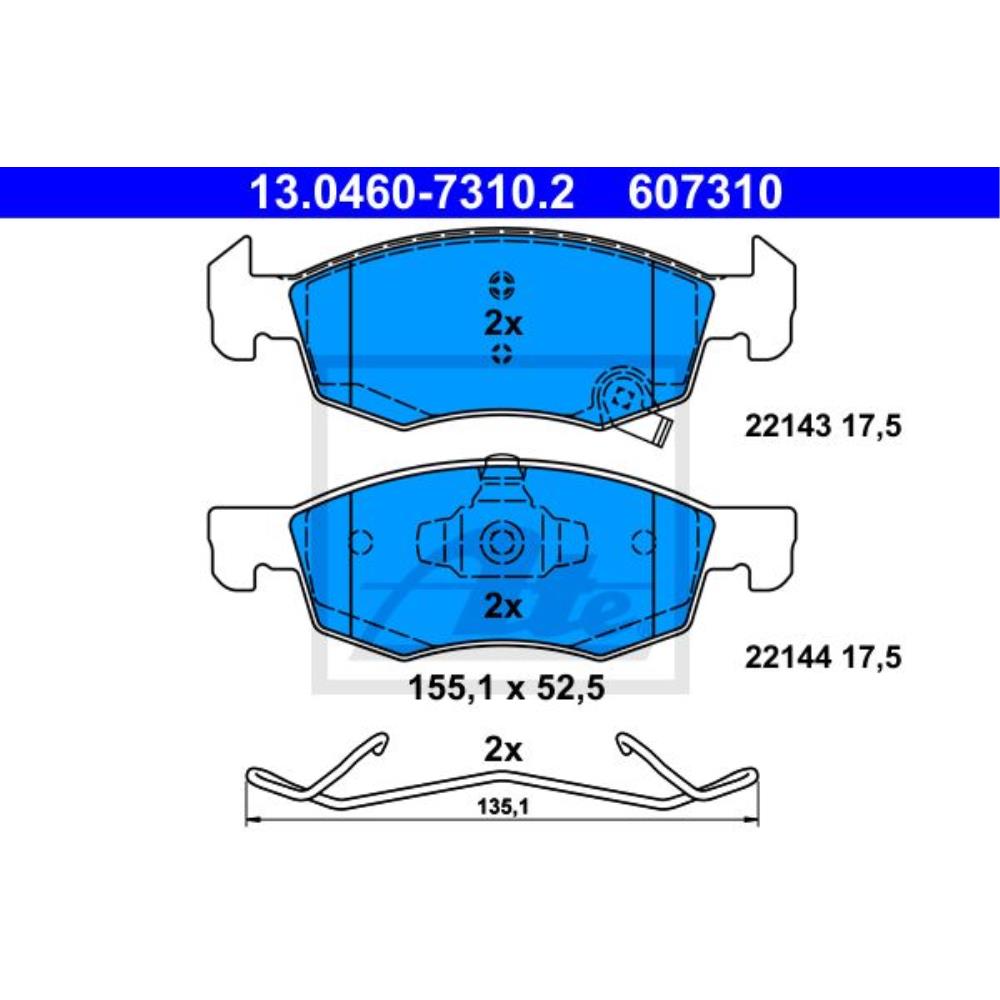 ATE Satz Bremsbeläge + Bremsscheiben belüftet vorne für Opel Corsa E X15