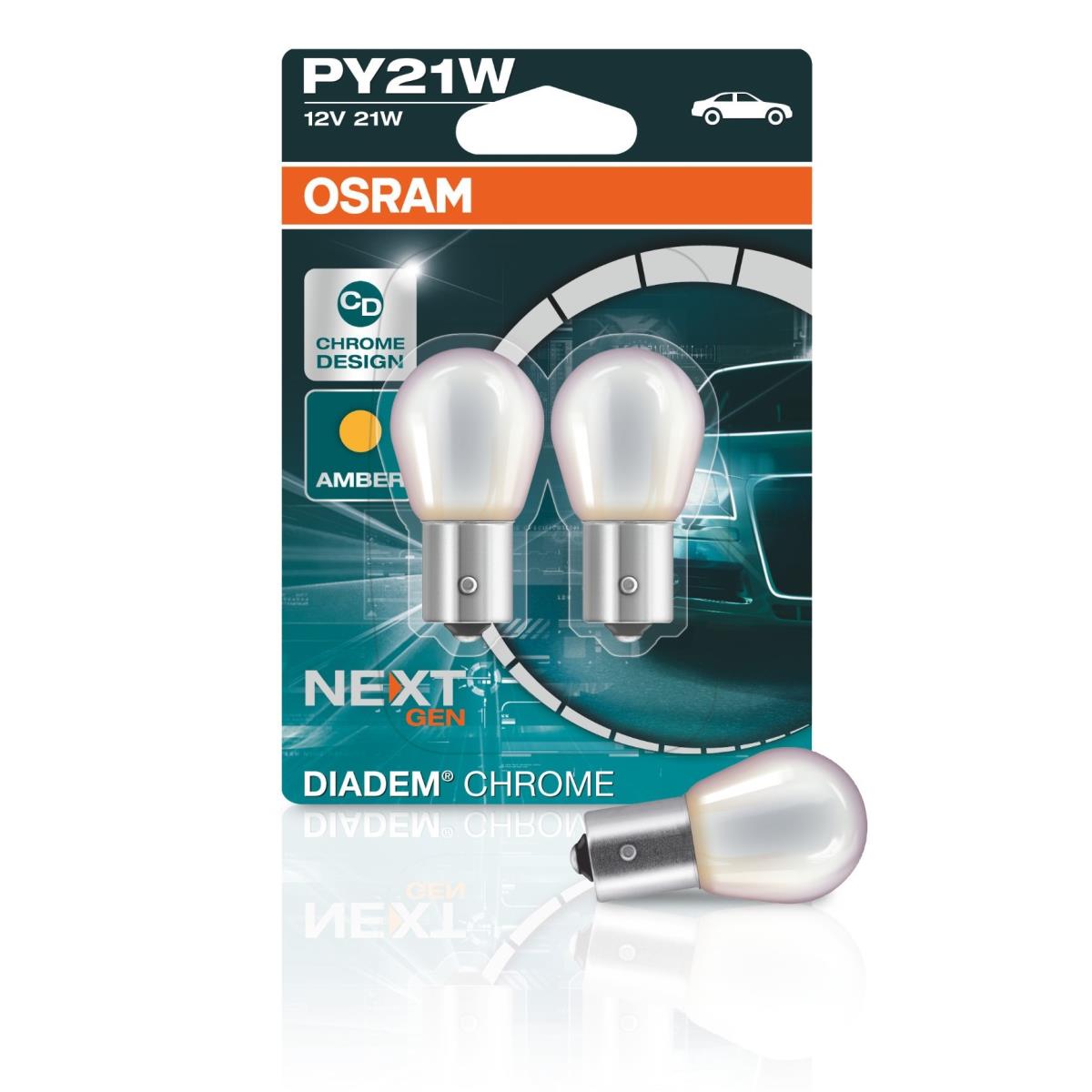 OSRAM Diadem Chrome Set Blinker Lampe Birne 2x PY21W 12V 21W BAU15s