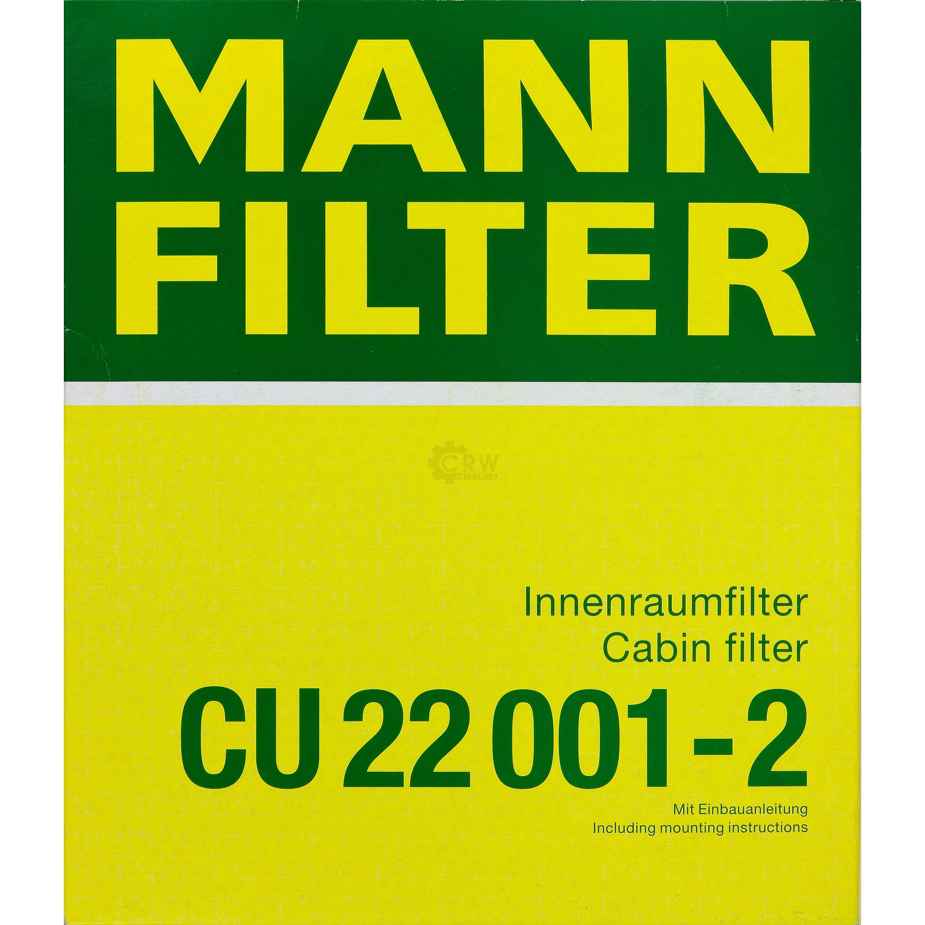 MANN-FILTER Innenraumfilter Pollenfilter CU 22 001-2